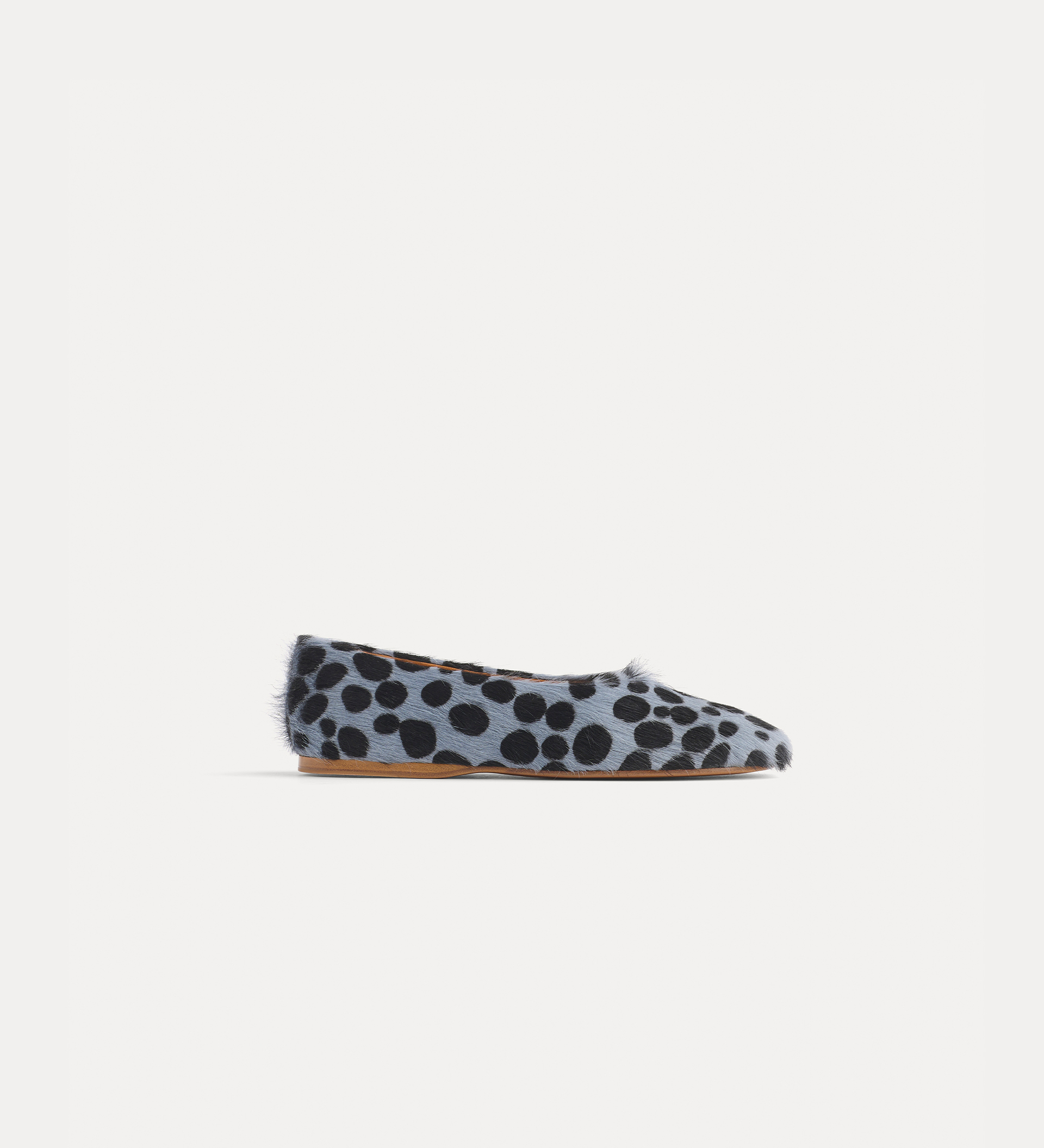 ballet flat in pony skin with printed details | forte_forte