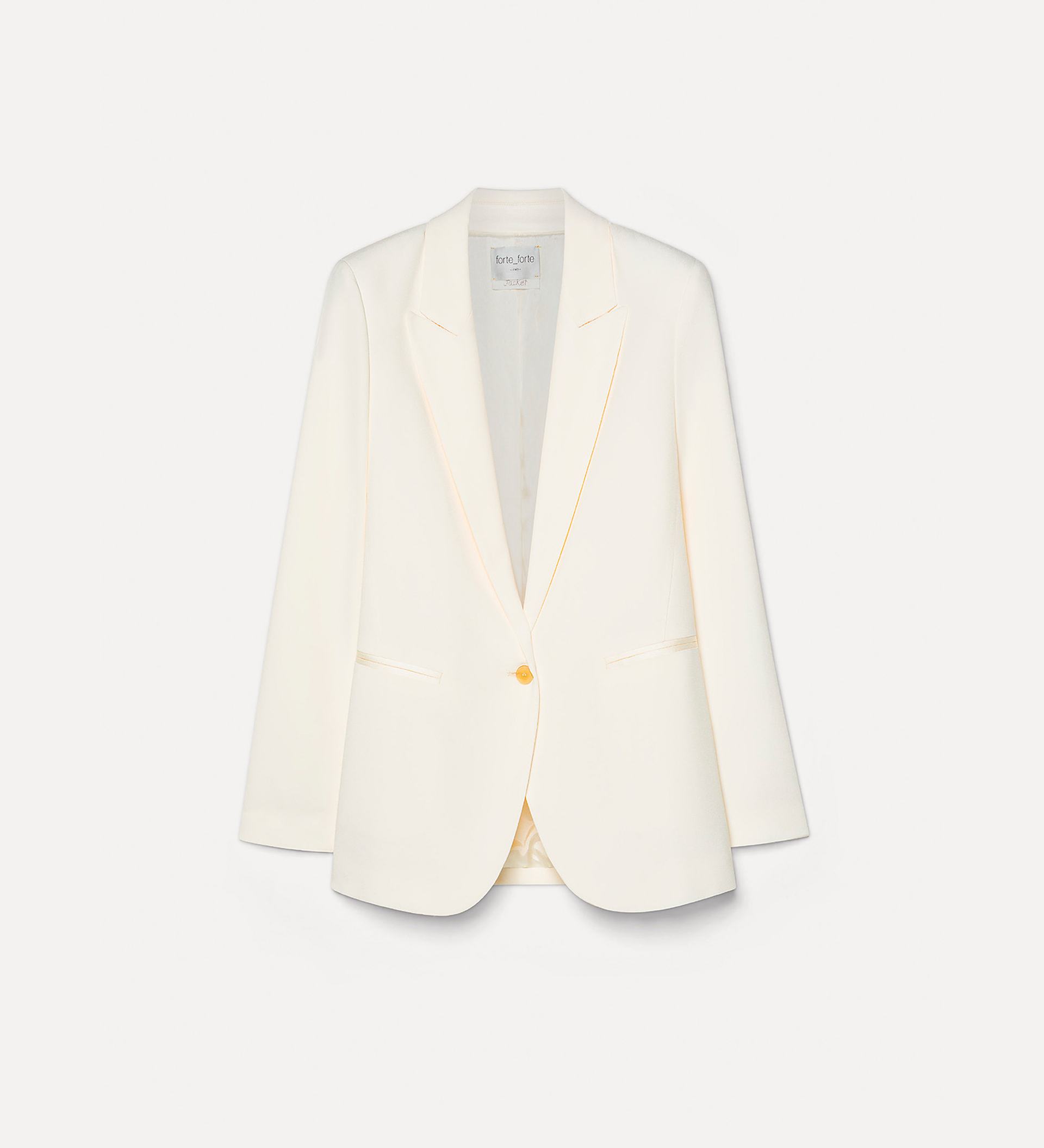 jacket with pointed lapels in matt satin envers | forte_forte