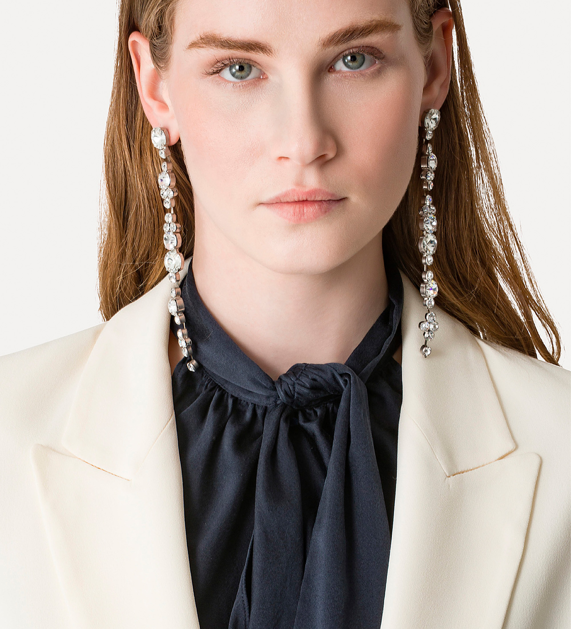 jacket with pointed lapels in matt satin envers | forte_forte