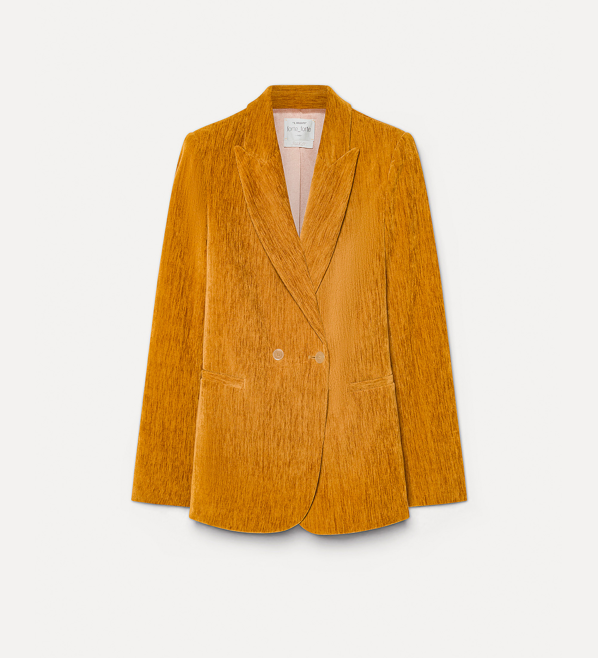 double–breasted jacket in double velvet | forte_forte