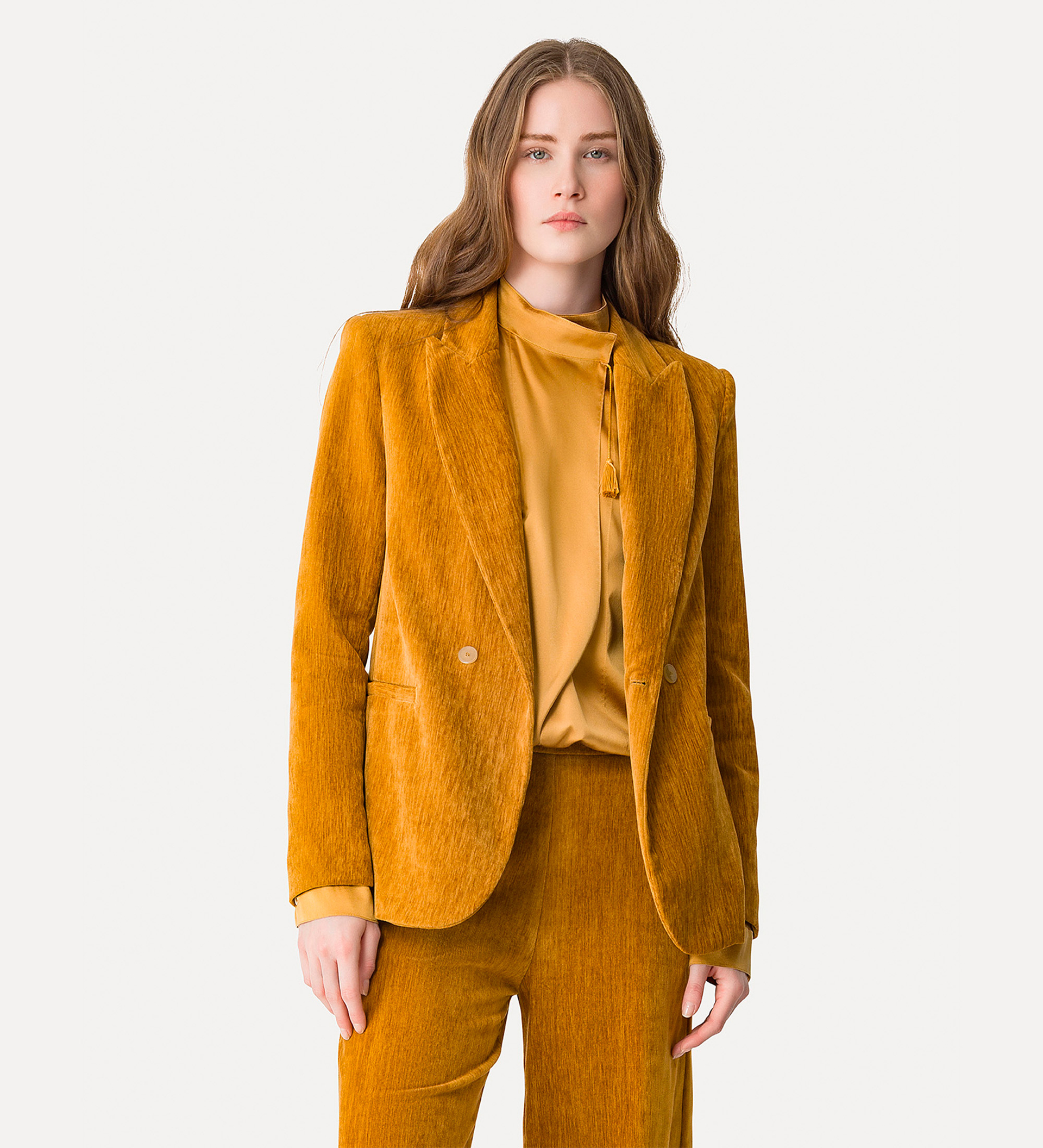 double–breasted jacket in double velvet | forte_forte