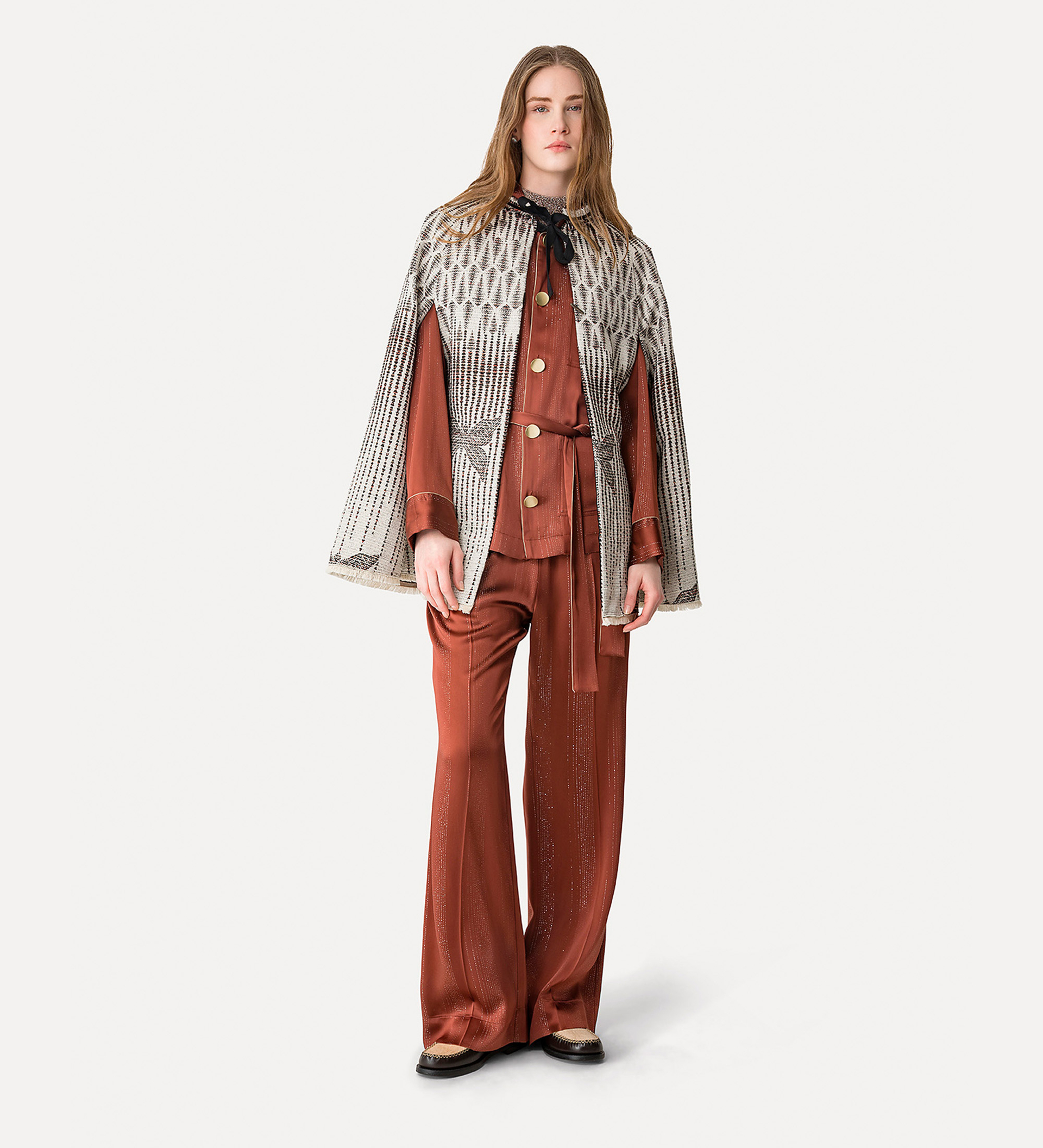 pyjama jacket in silver pinstriped satin | forte_forte