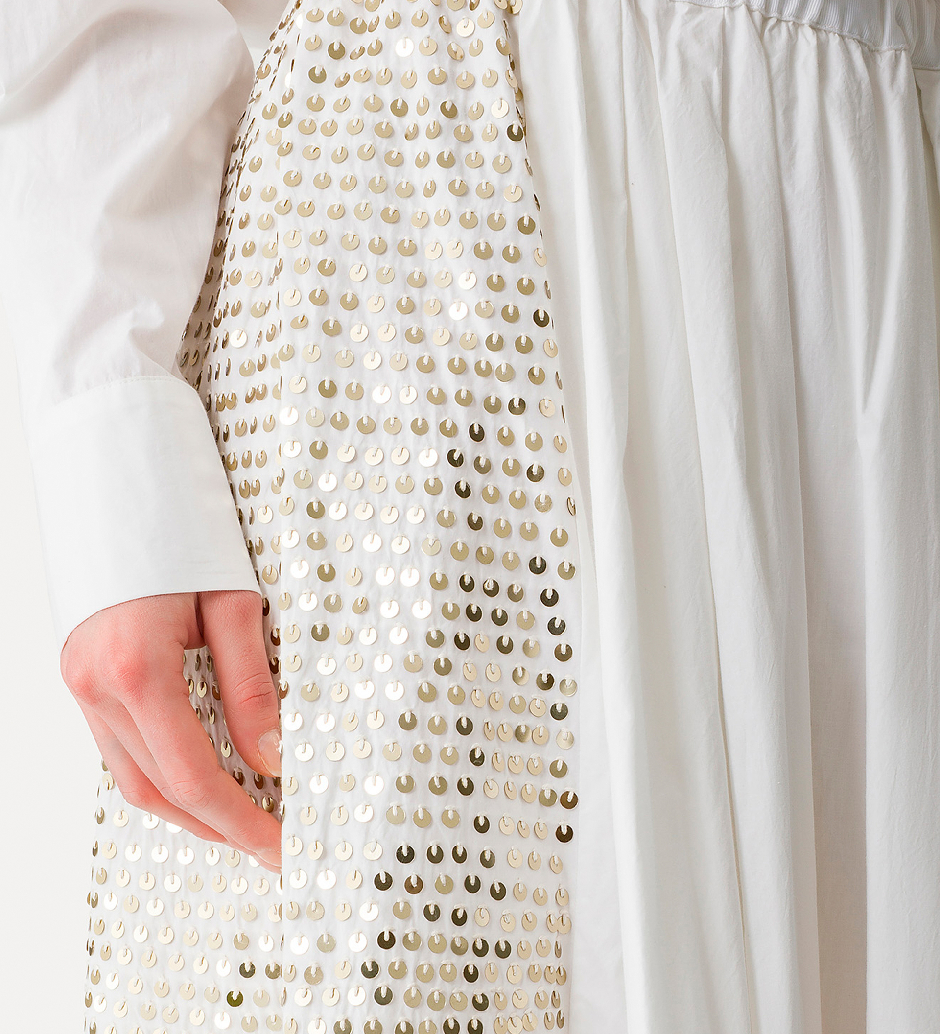 midi skirt in poplin with “petites étoile” embroidery | forte_forte