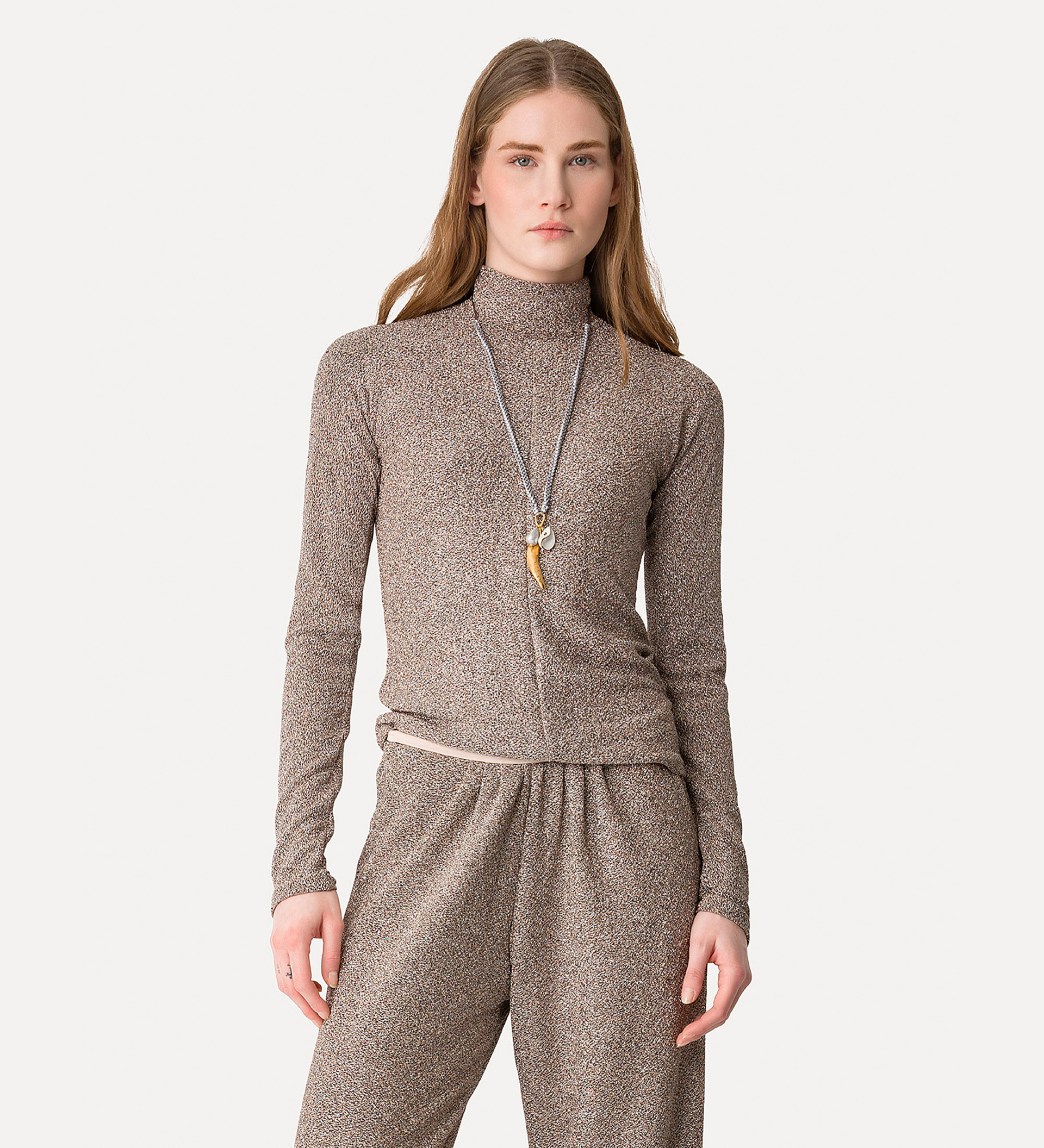 rollneck in lurex vrillé jersey | forte_forte