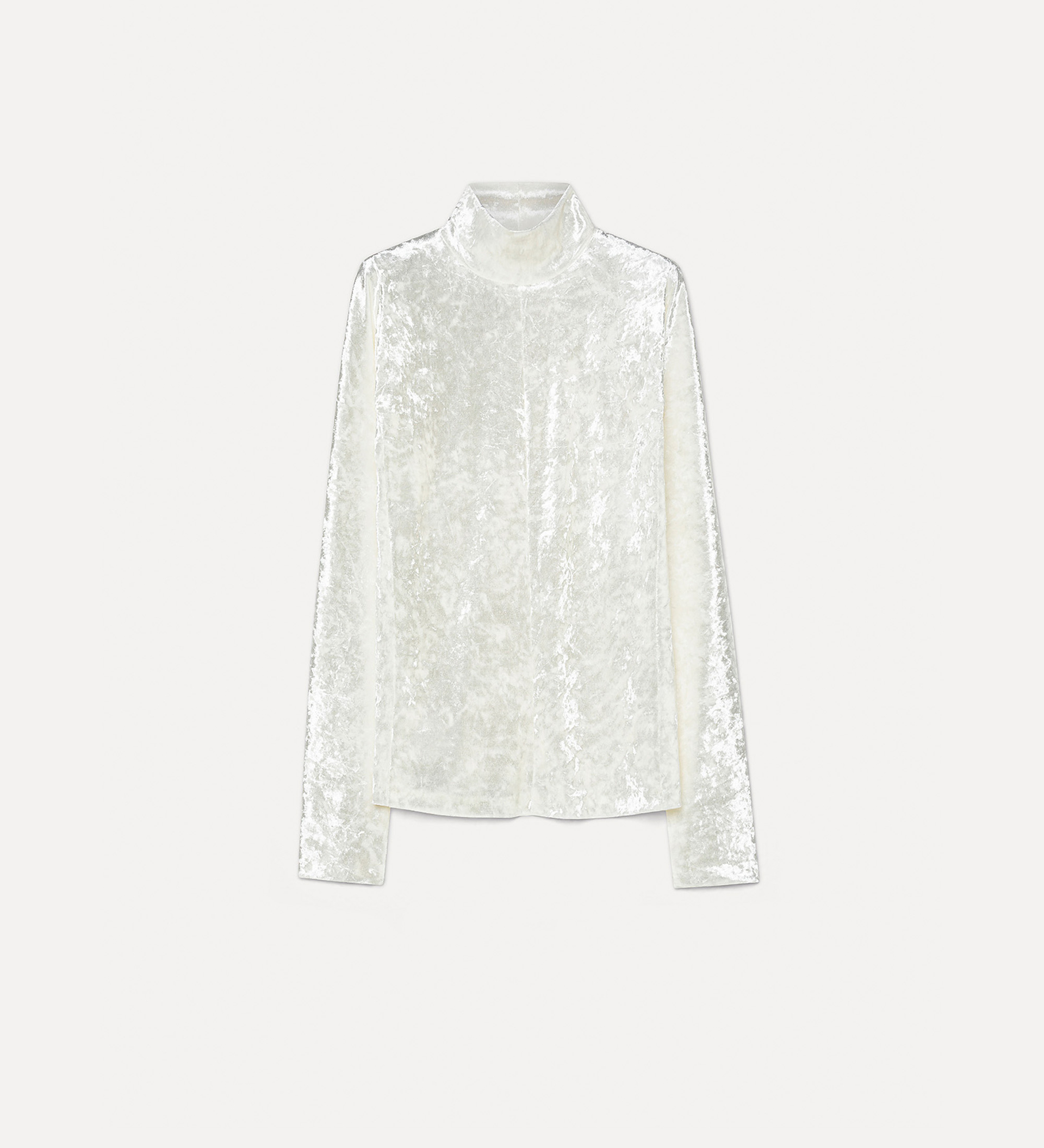 pull à col montant en velours stretch chatoyant | forte_forte