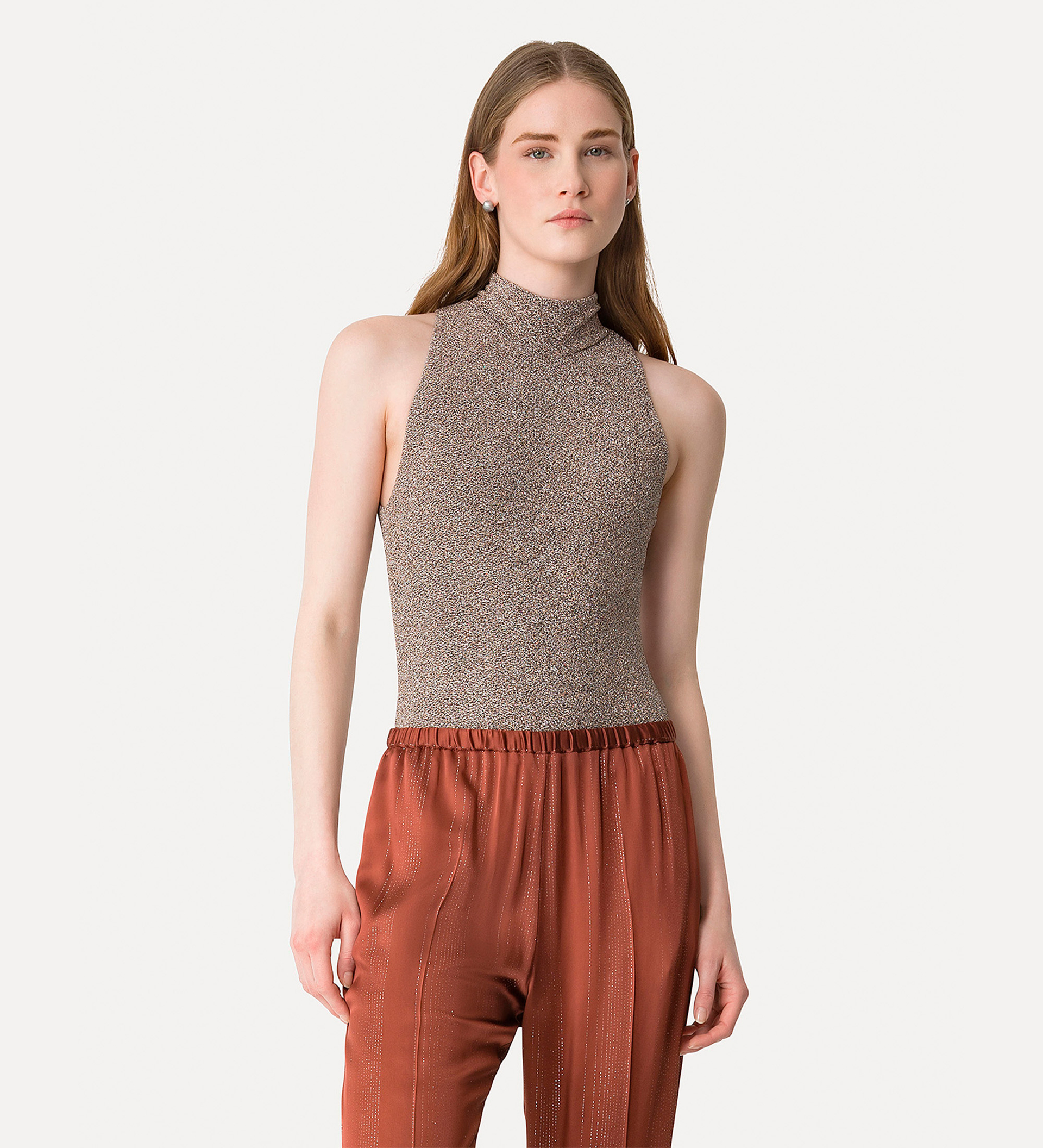 mockneck bodysuit in vrillé lurex | forte_forte