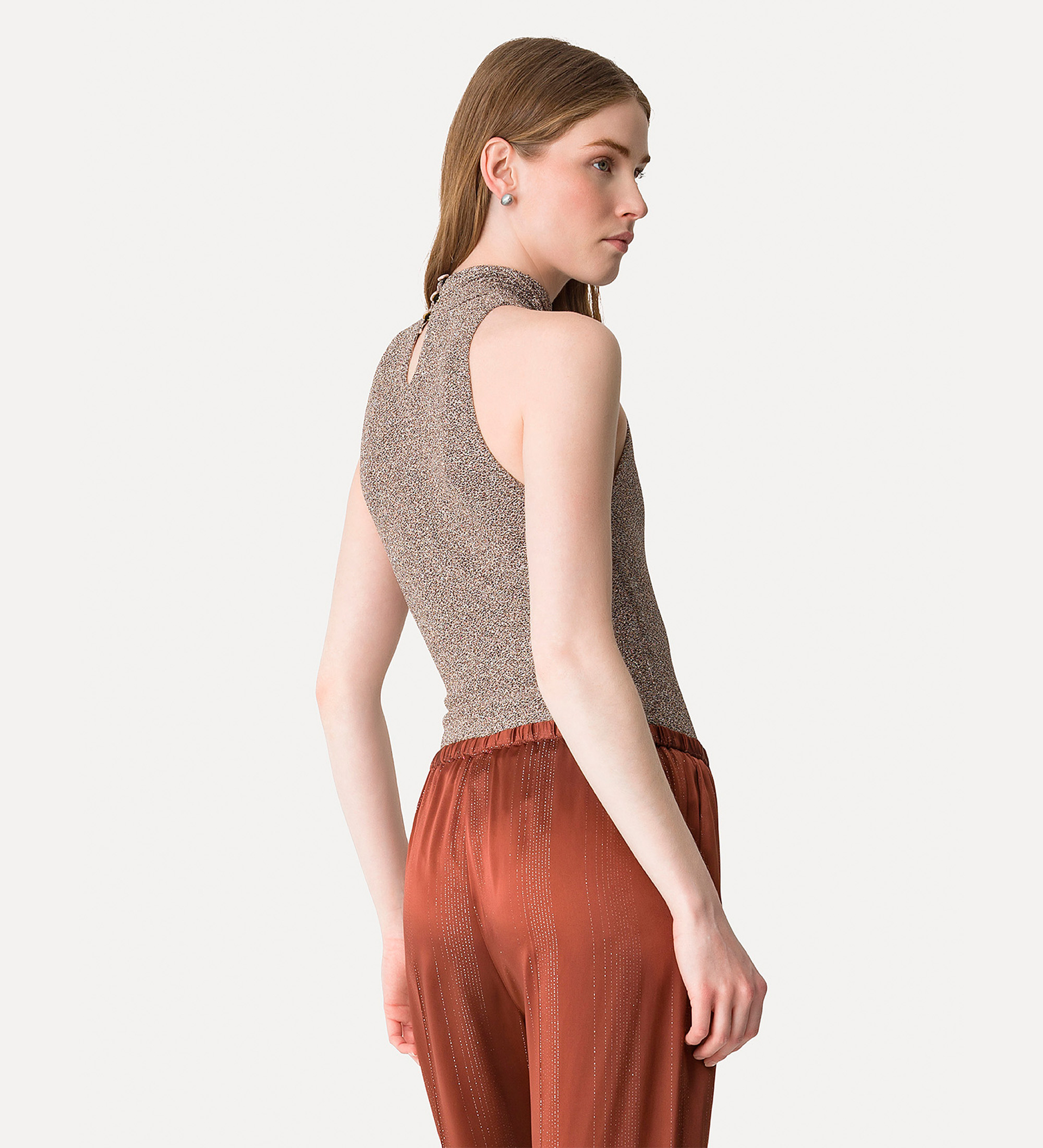 mockneck bodysuit in vrillé lurex | forte_forte
