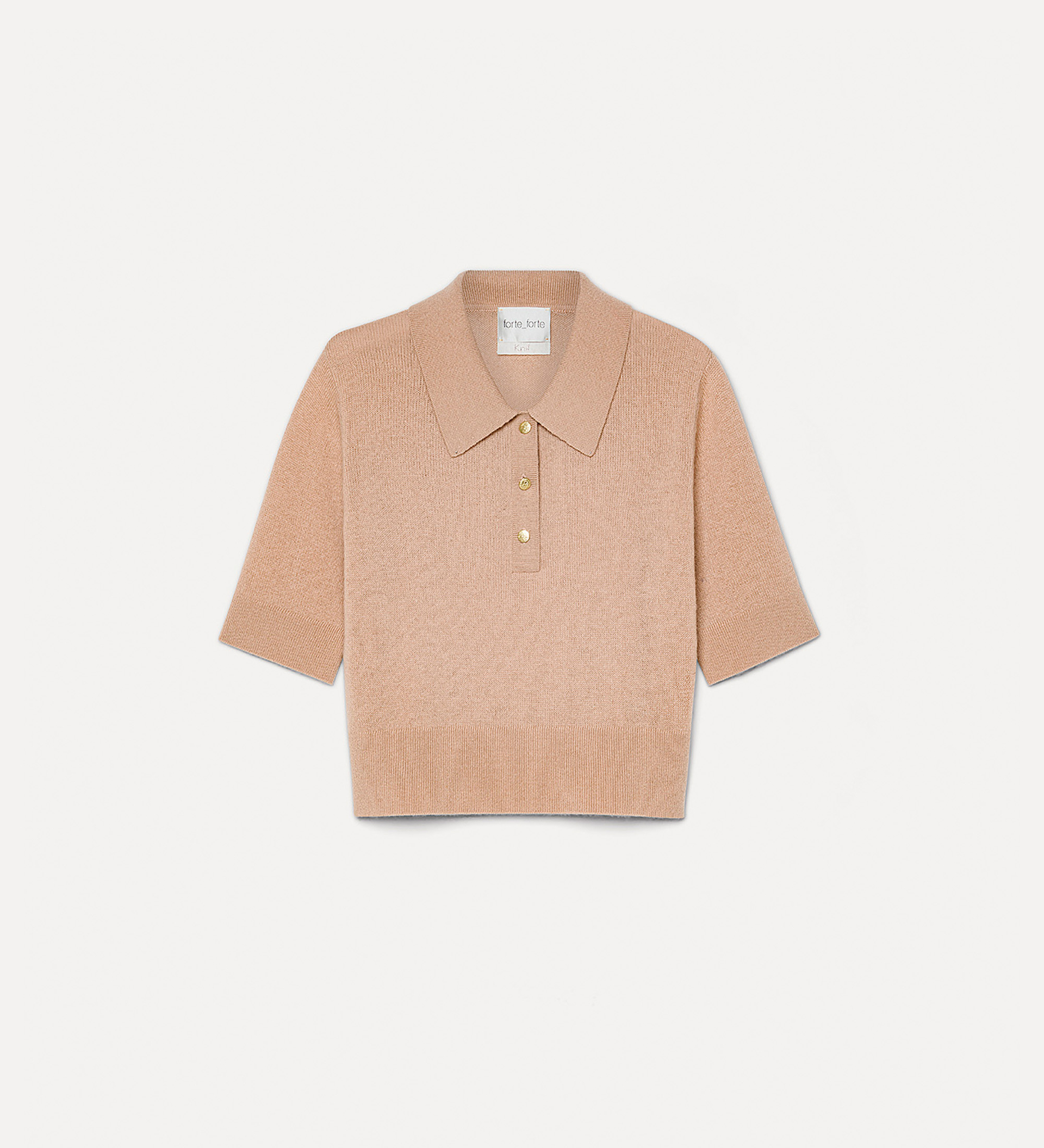 slim–fit polo shirt in cashmere and wool | forte_forte