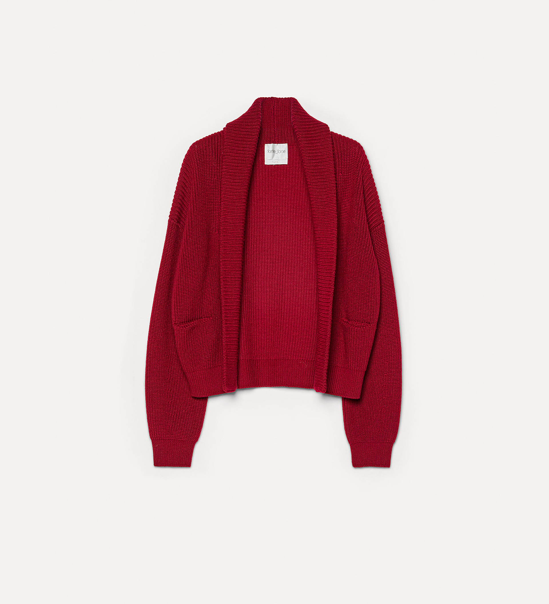 shawl–collar cardigan in merino wool | forte_forte