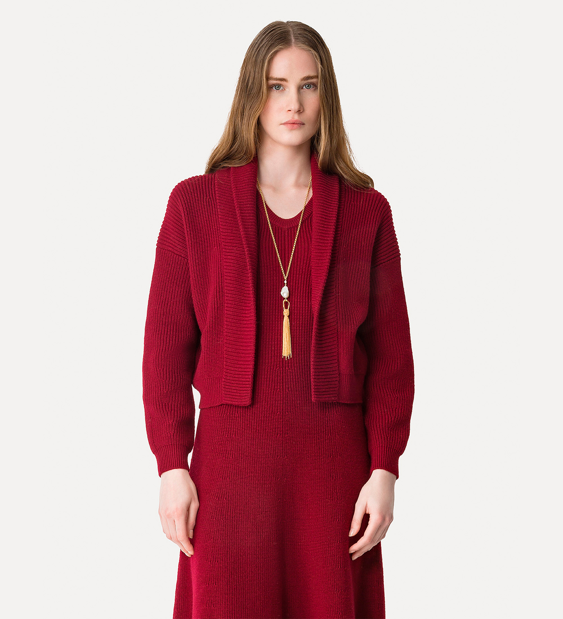 shawl–collar cardigan in merino wool | forte_forte