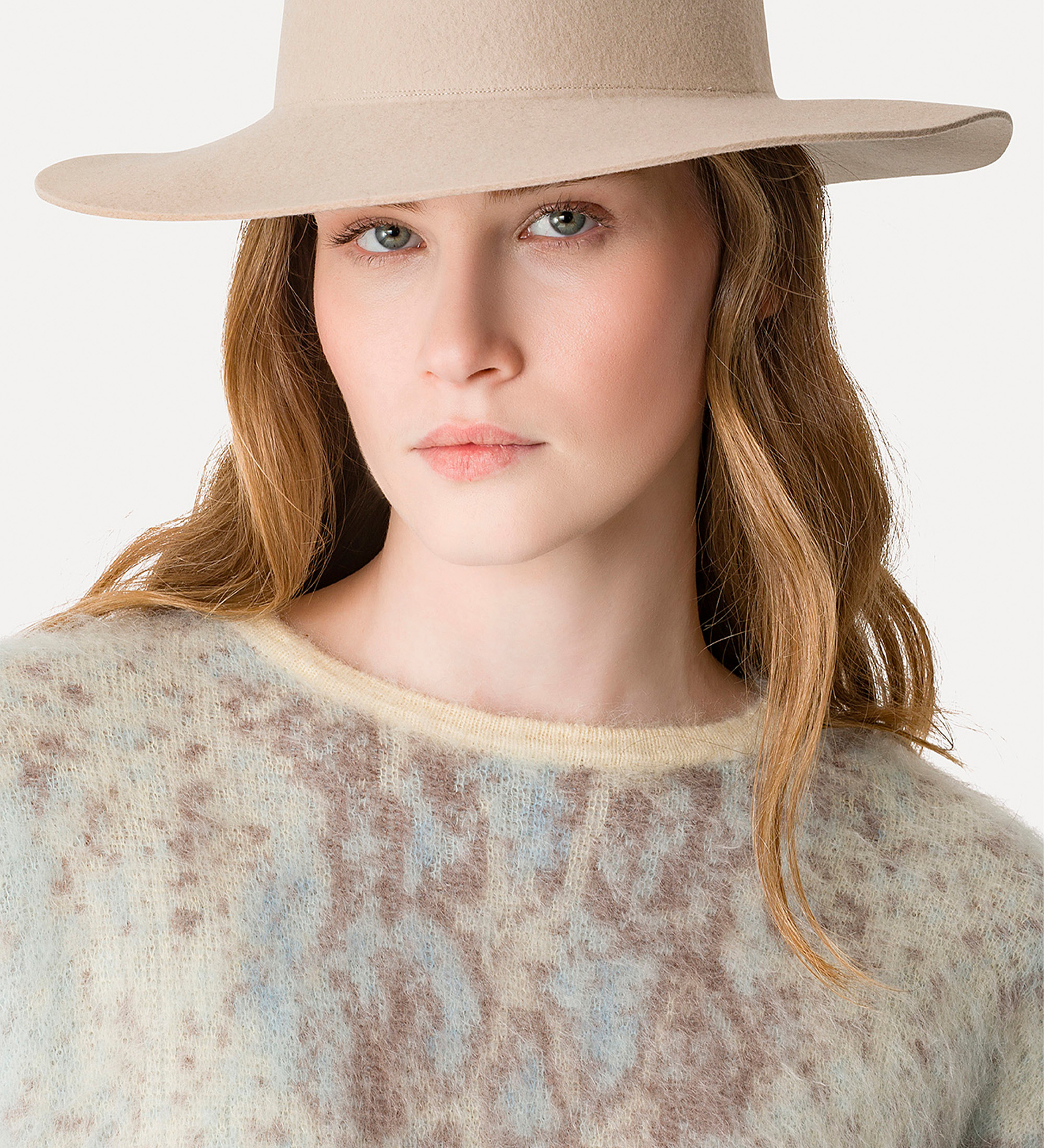 pull ras de cou en alpaga avec motif jacquard “plumes de python” | forte_forte
