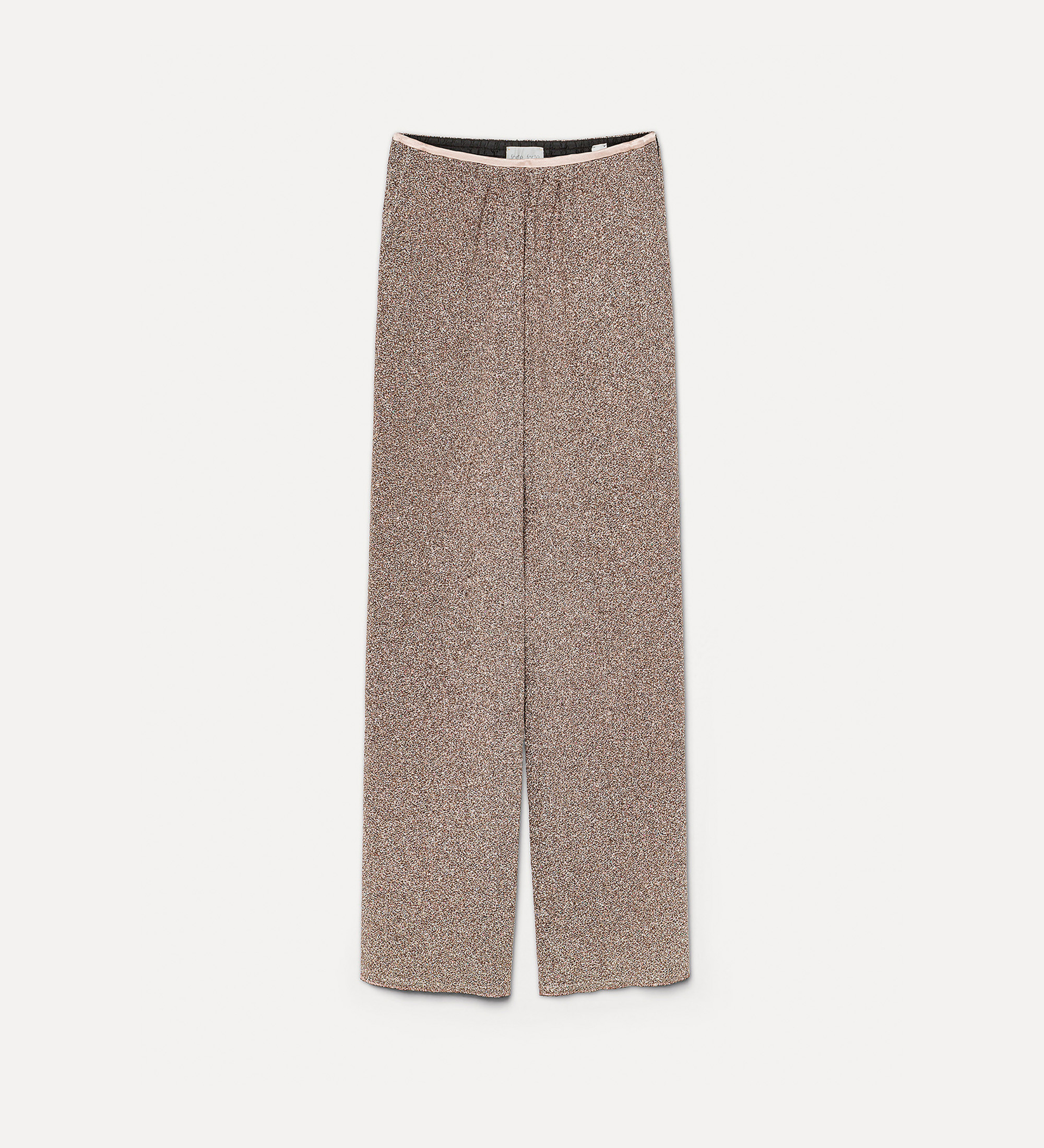 loose–fitting trousers in lurex jersey | forte_forte
