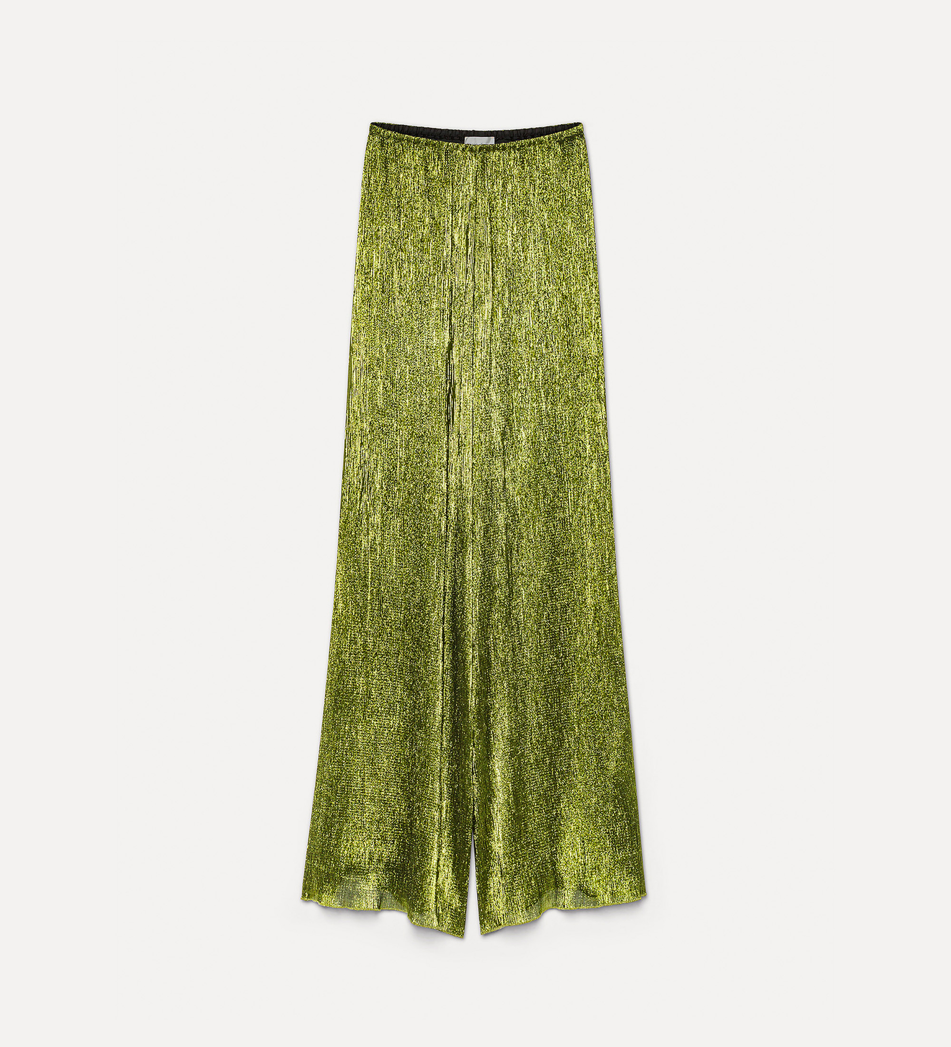 pantalone palazzo con lamé froissé | forte_forte