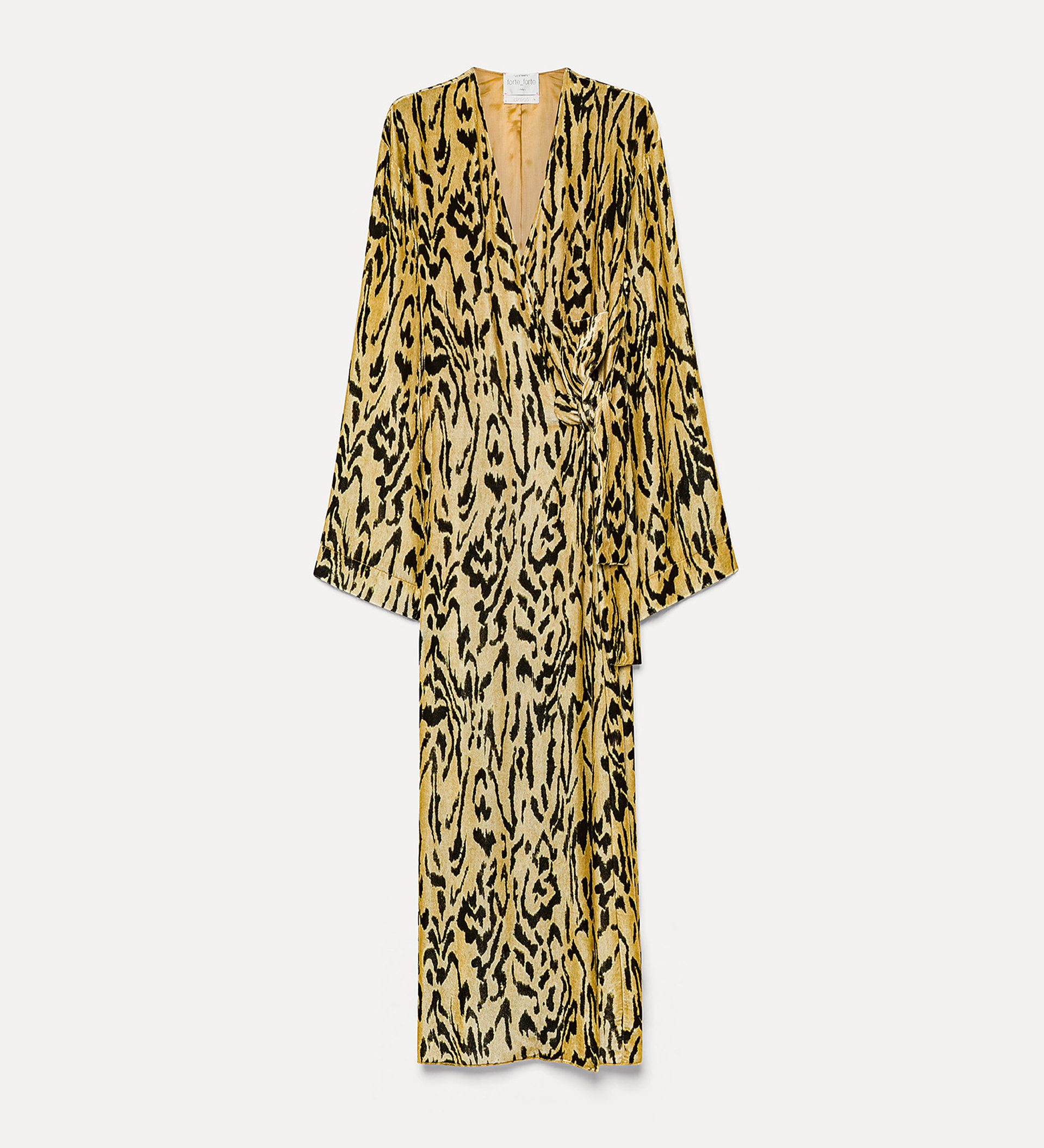 velvet wrap dress with “moiré” print | forte_forte