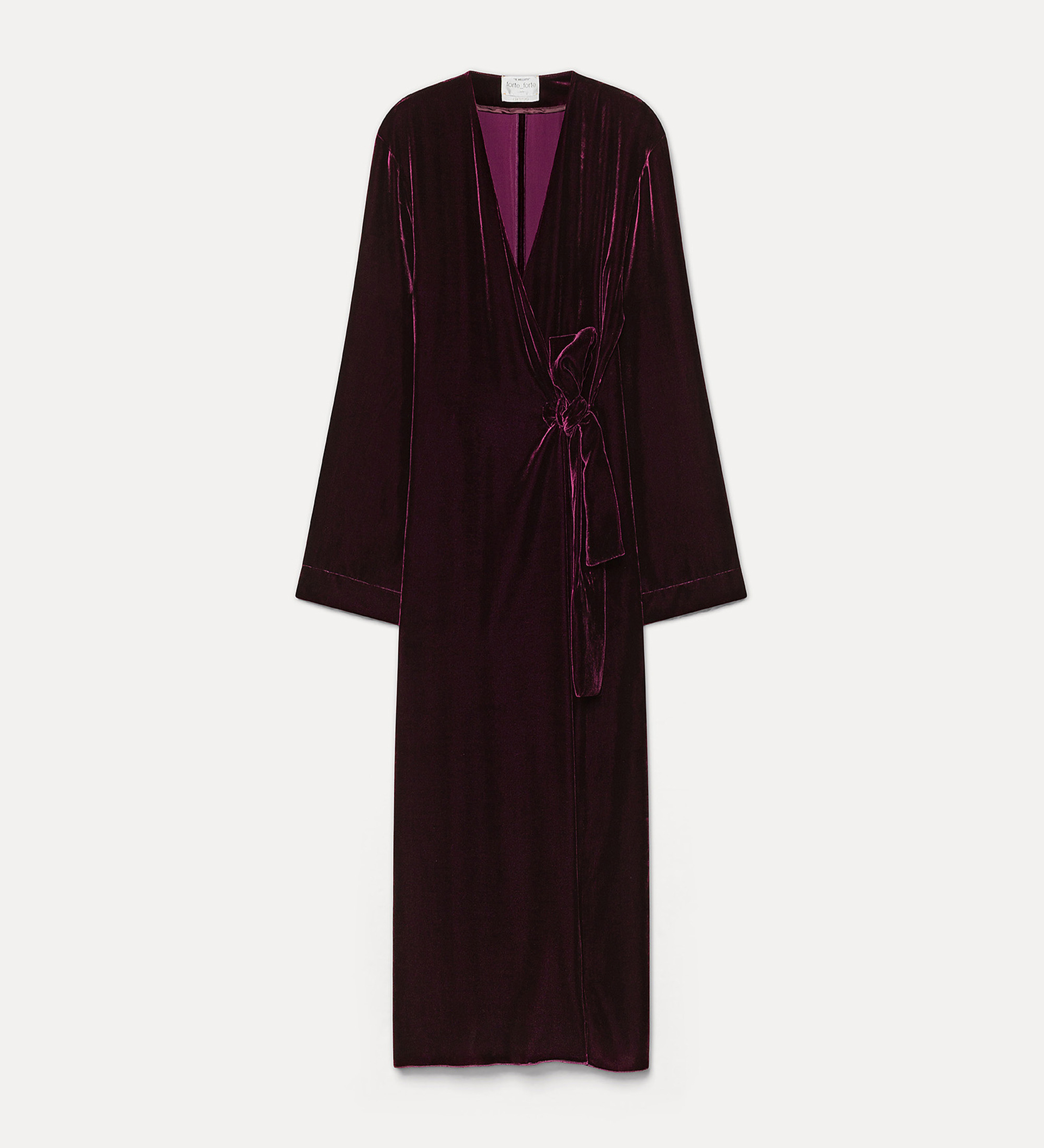 midi wrap dress in plain velvet | forte_forte