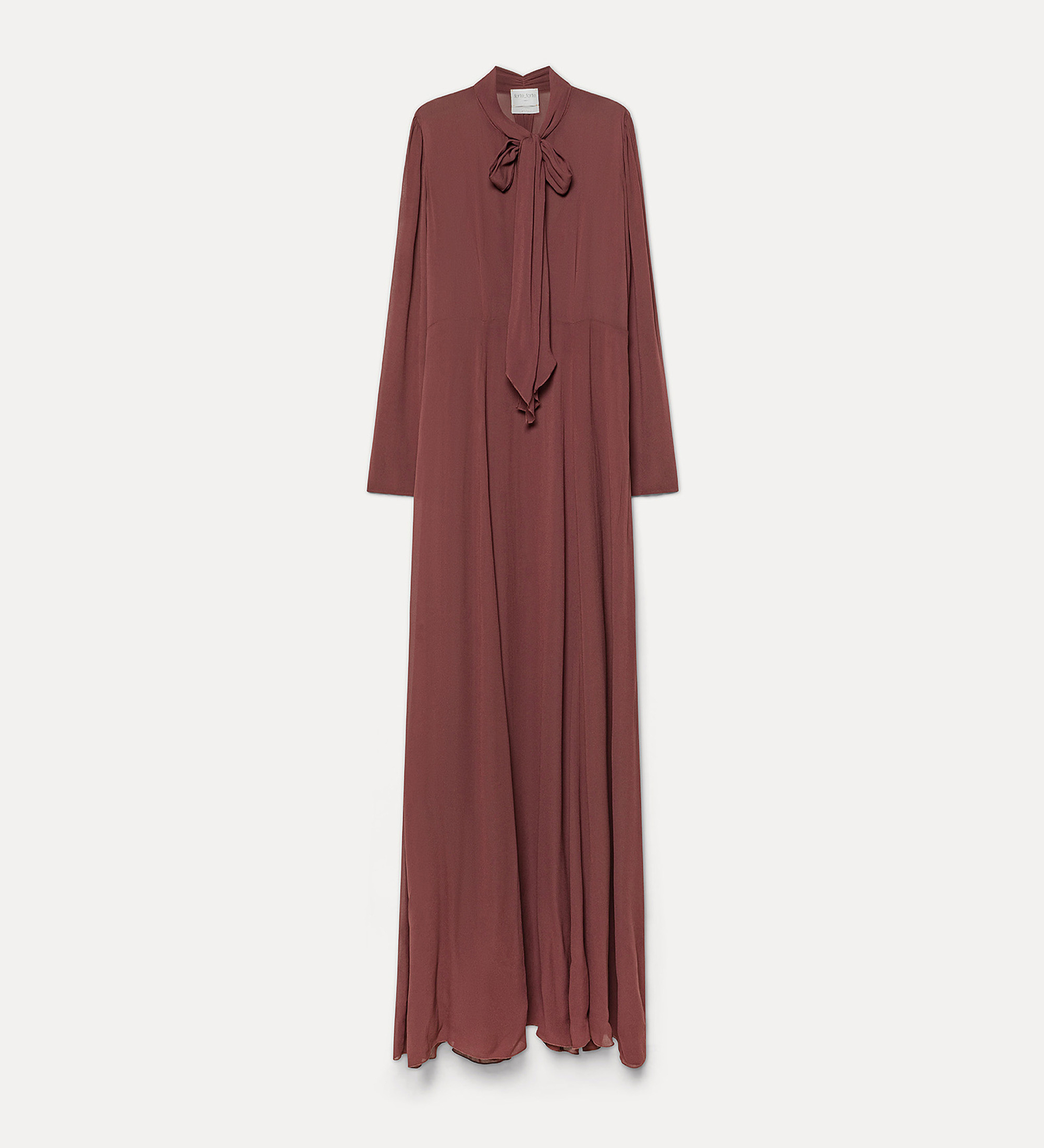 dress in viscose georgette with pussy bow | forte_forte