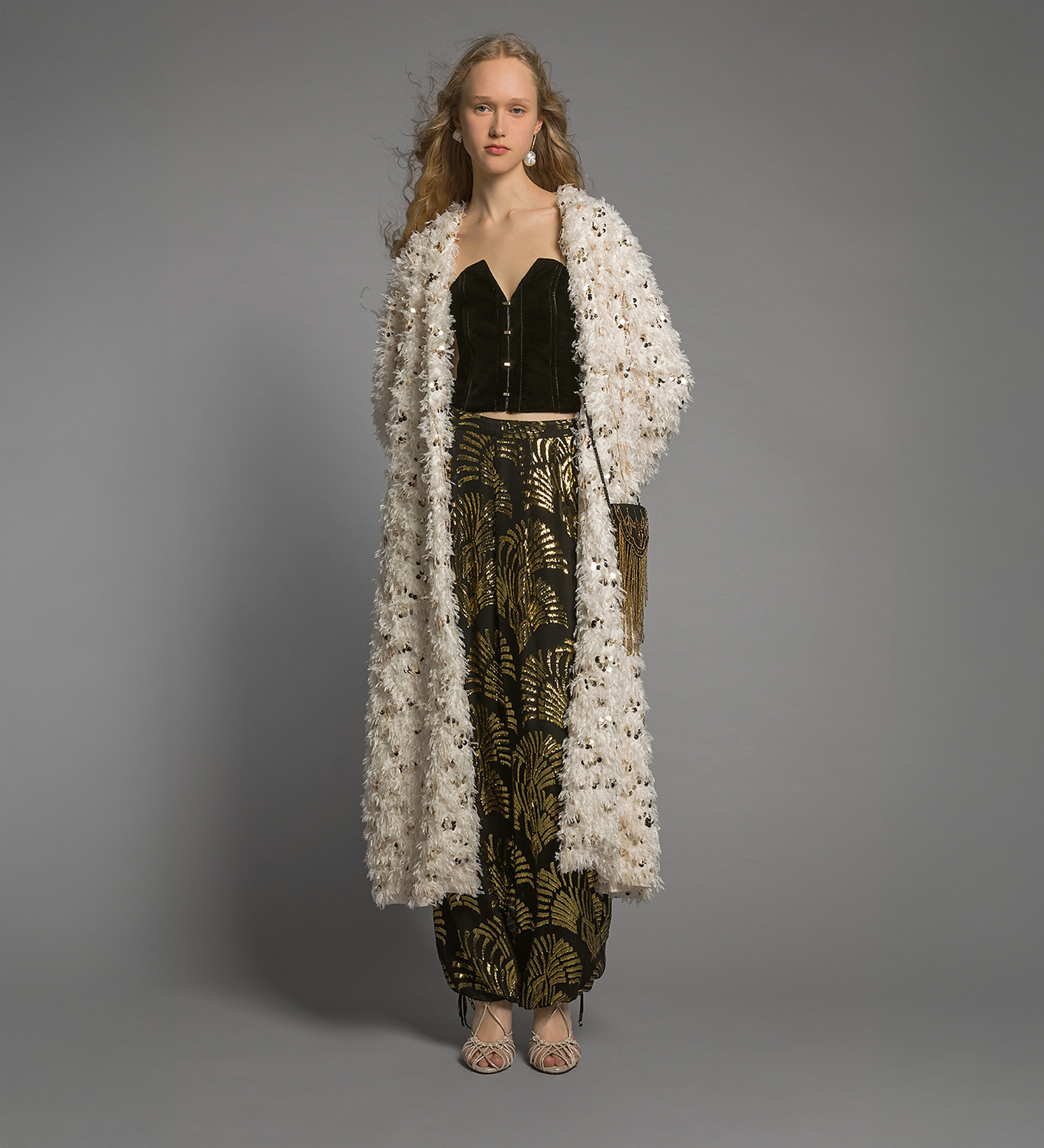 chic fringed bag with jewel embroidery | forte_forte