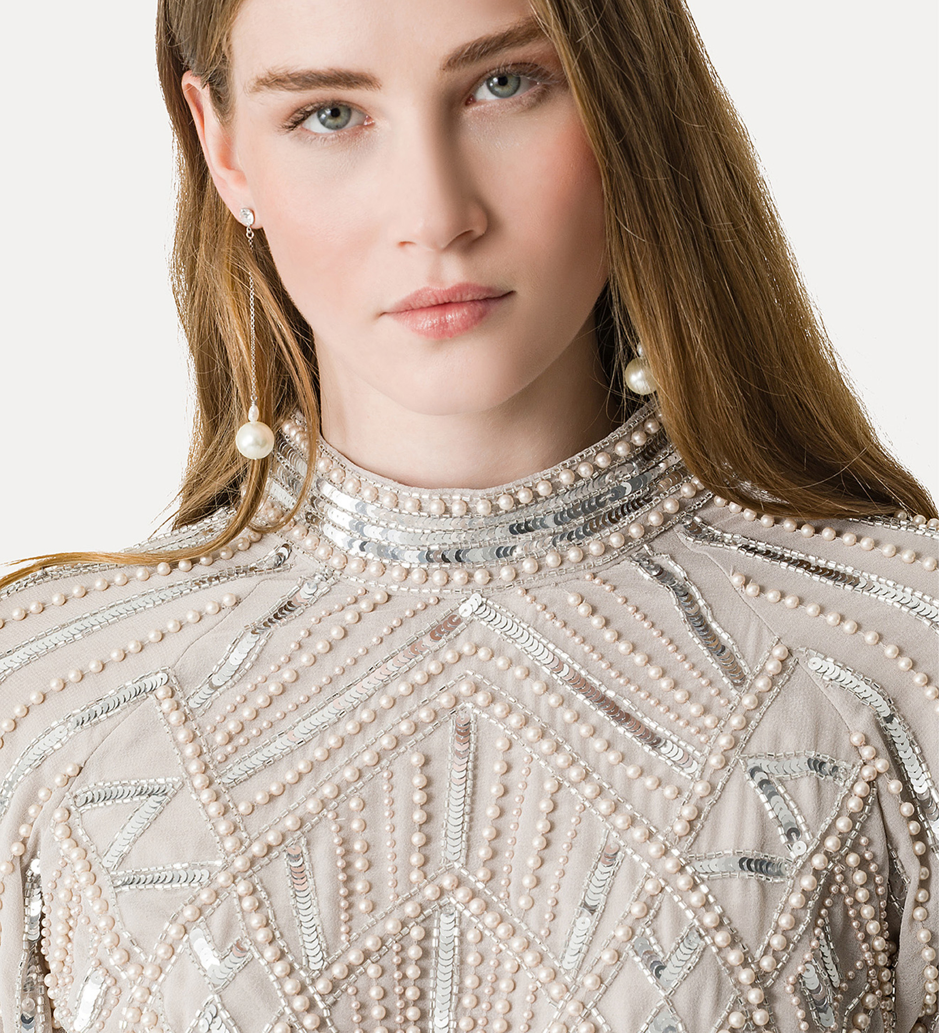 haut à col cheminée et broderie “enchanted pearls” | forte_forte