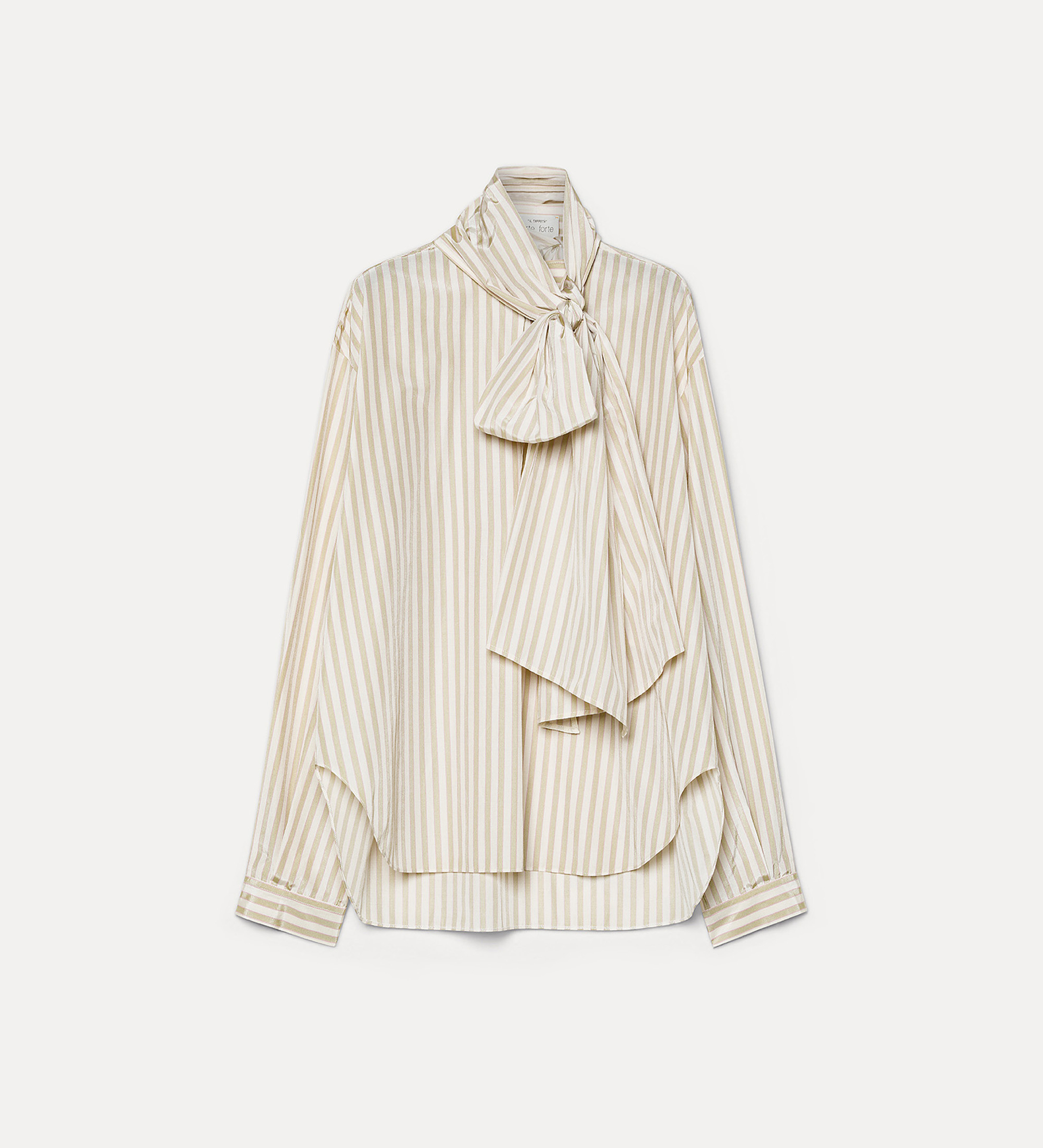 taffeta shirt with a striped pattern and detachable bow detail | forte_forte