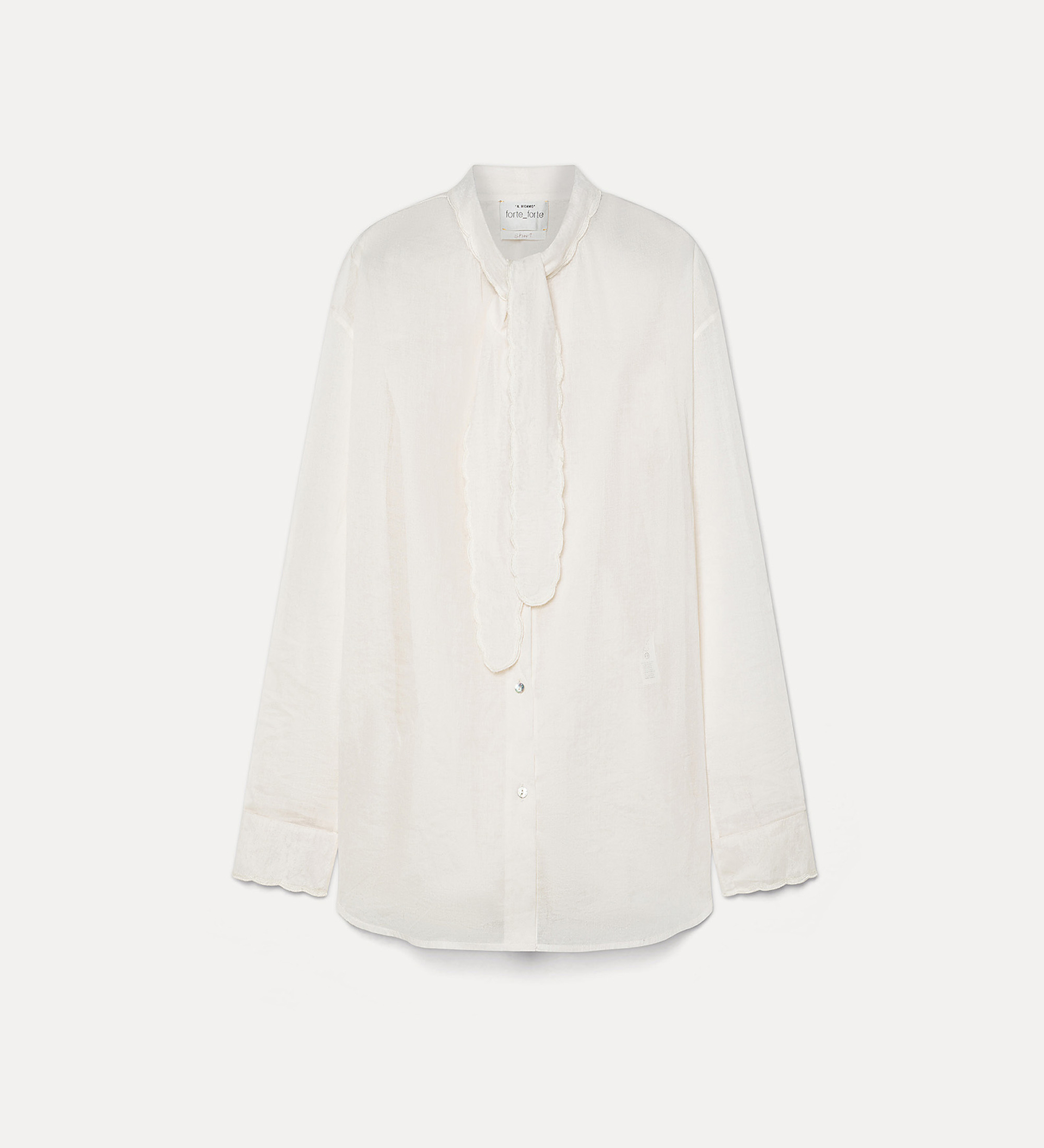 muslin shirt with “mémoires d'enfance” bow embellishment | forte_forte