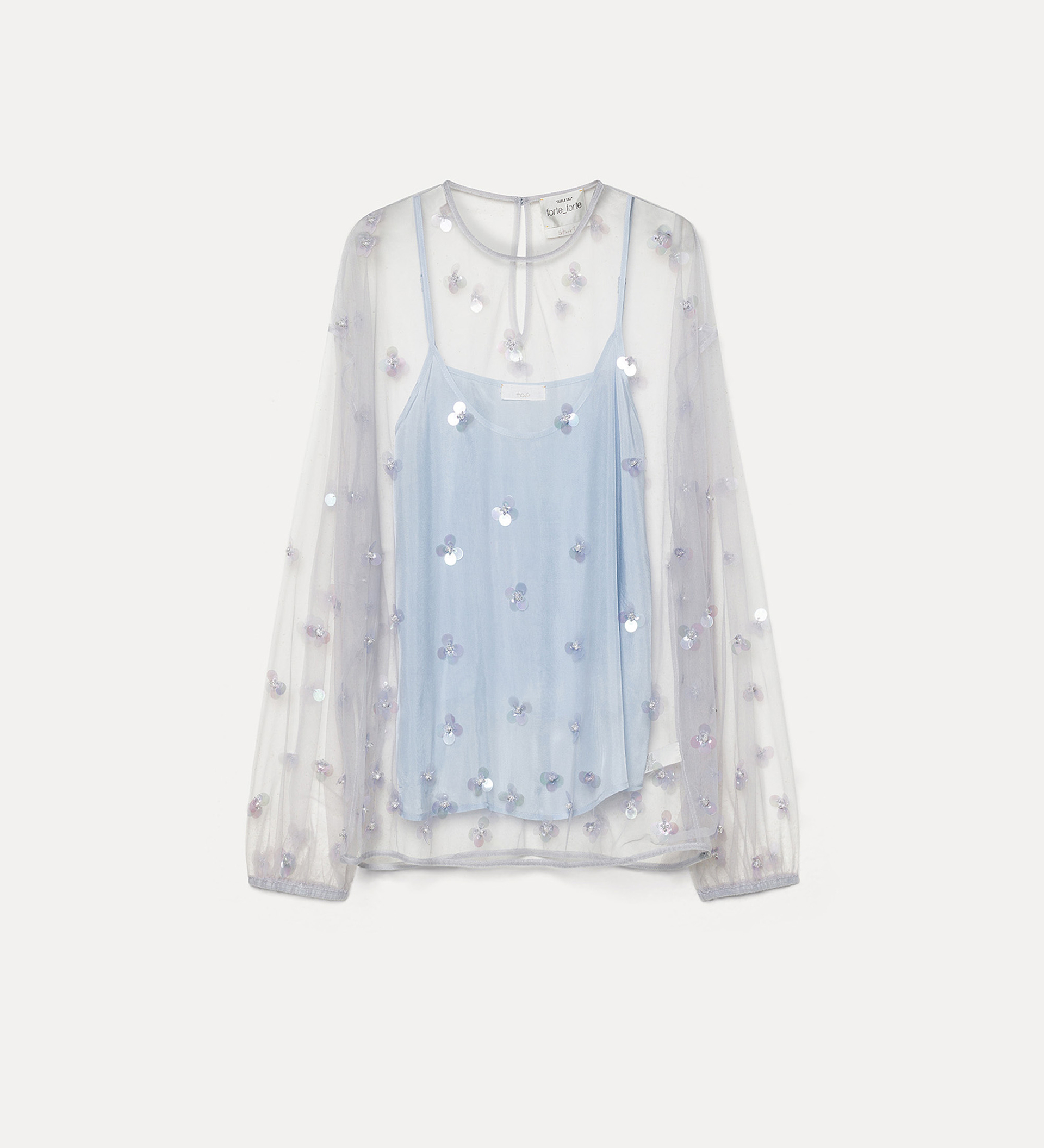 round–neck blouse with “petites étoiles” embroidered details | forte_forte
