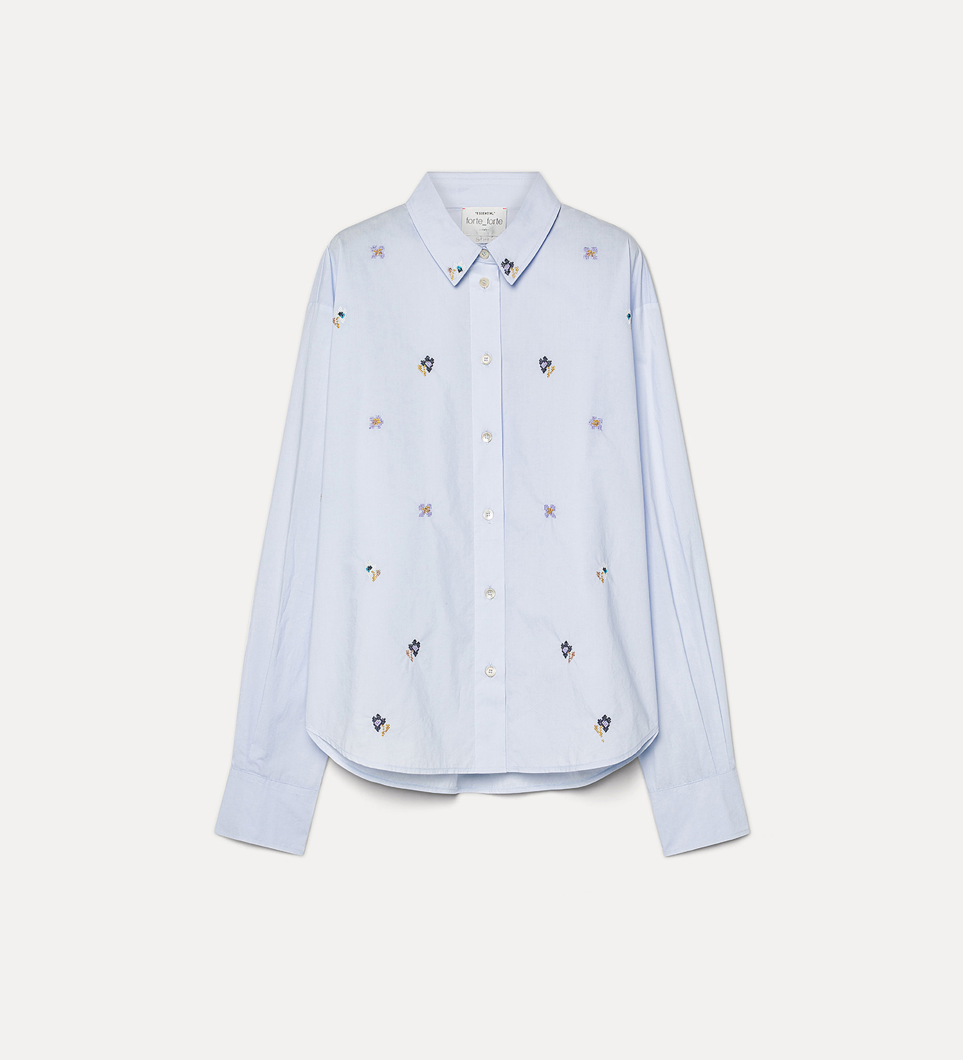 chemise courte en popeline de coton | forte_forte