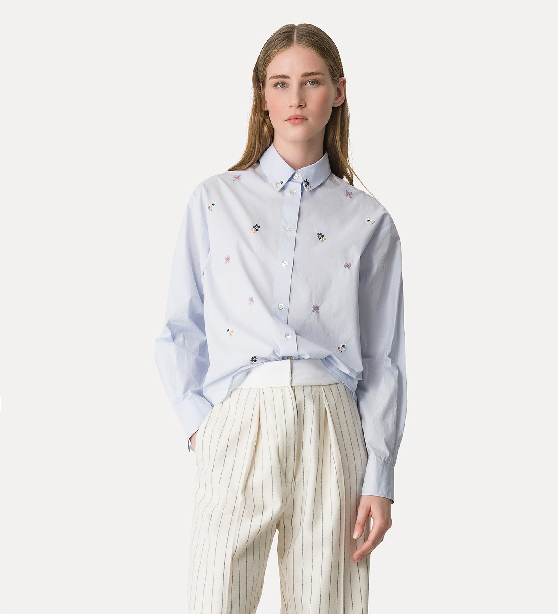 chemise courte en popeline de coton | forte_forte