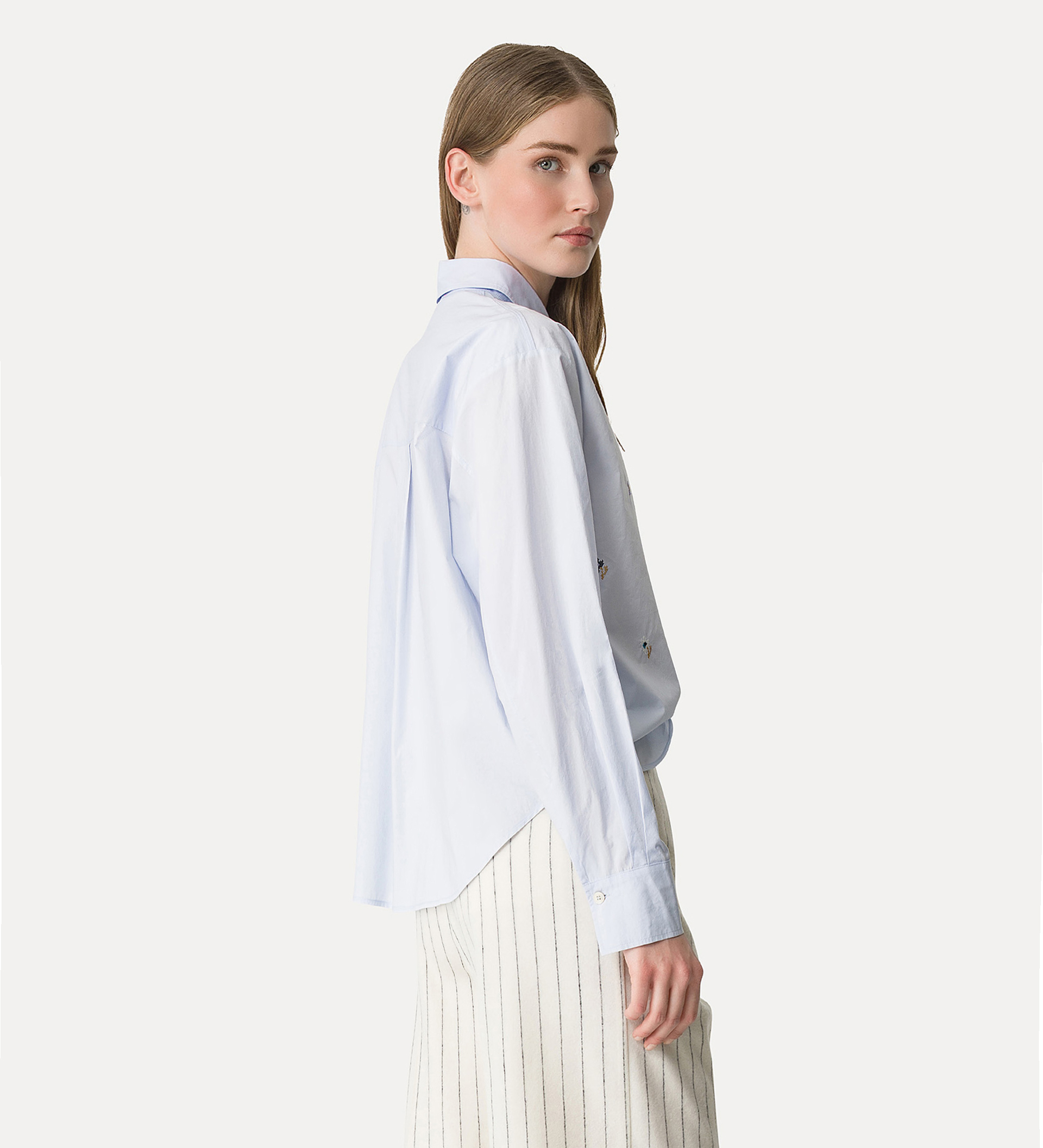 chemise courte en popeline de coton | forte_forte