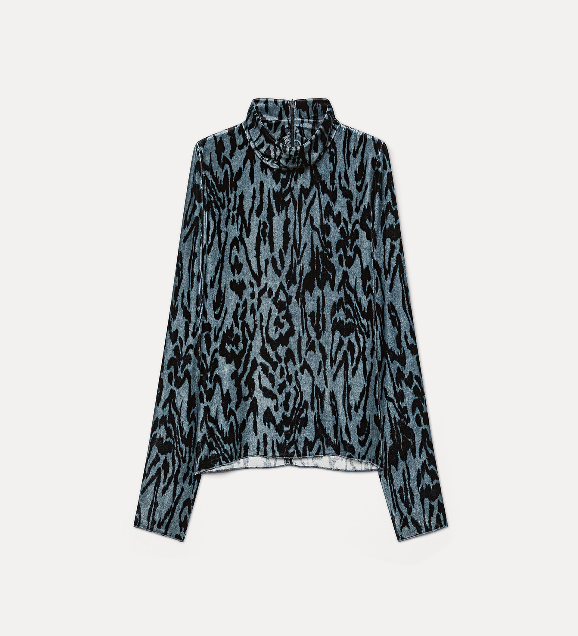 velvet rollneck with “moiré” print | forte_forte
