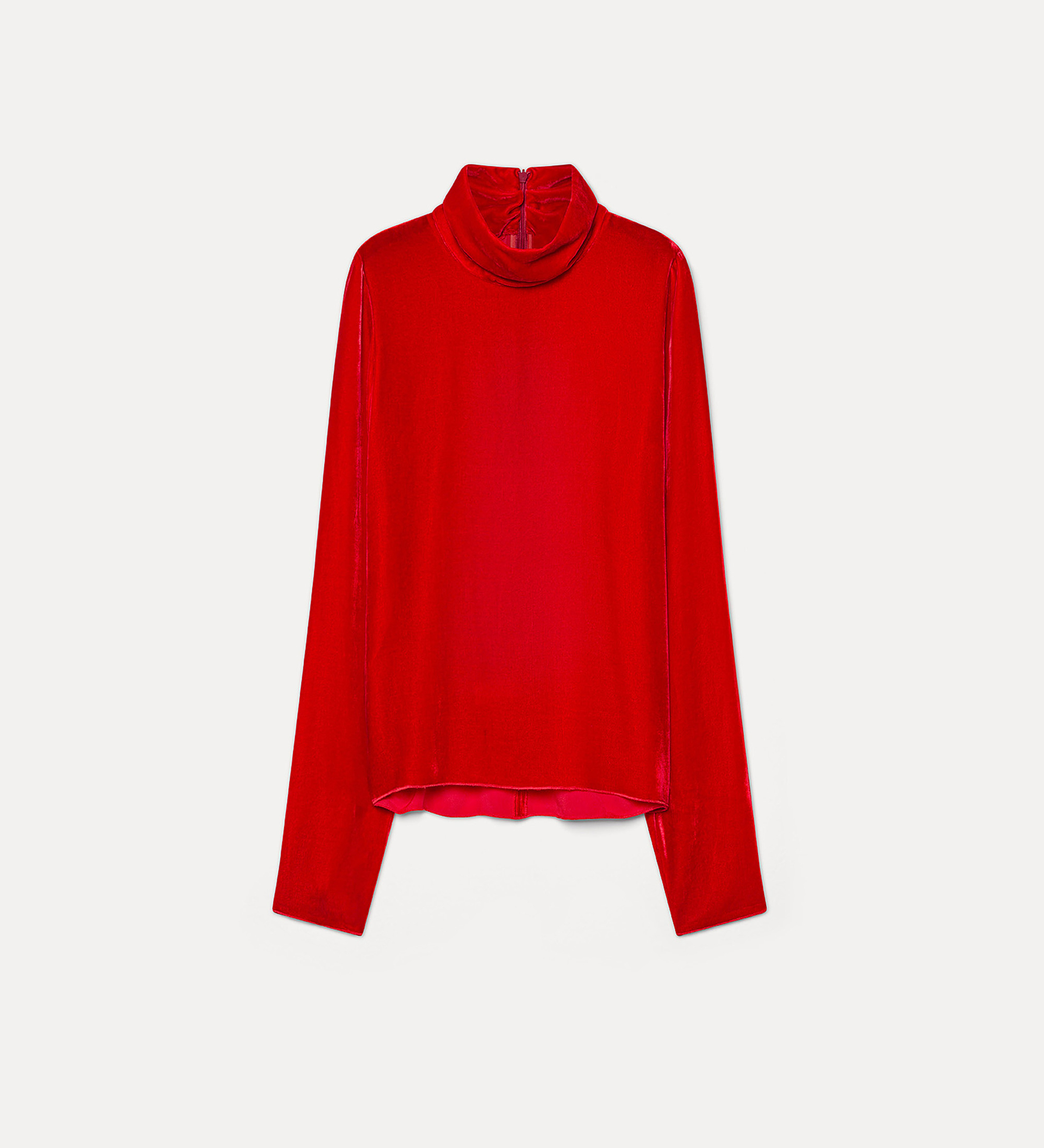 rollneck sweater in plain velvet | forte_forte