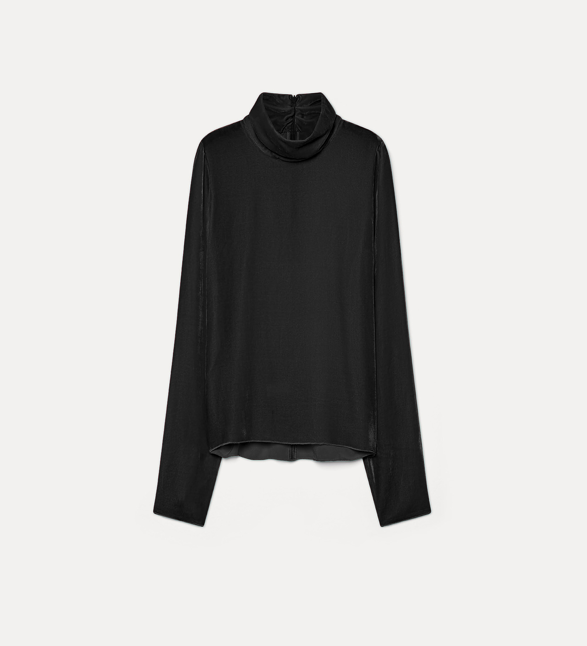rollneck sweater in plain velvet | forte_forte