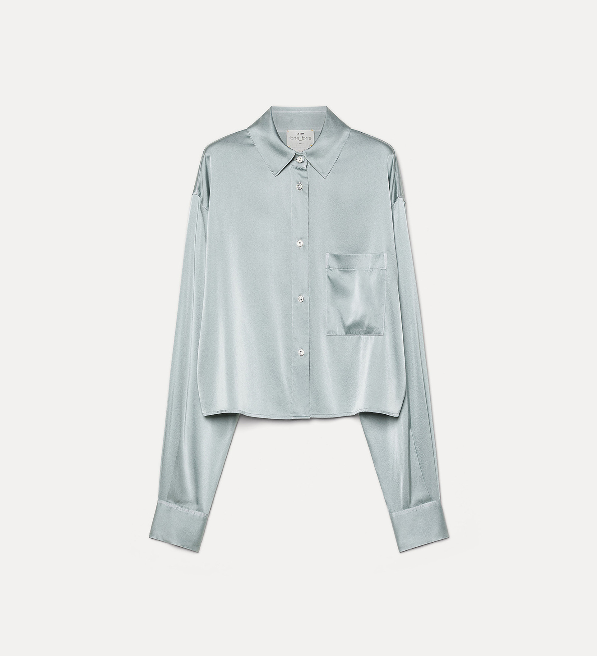 shirt in stretch silk satin | forte_forte