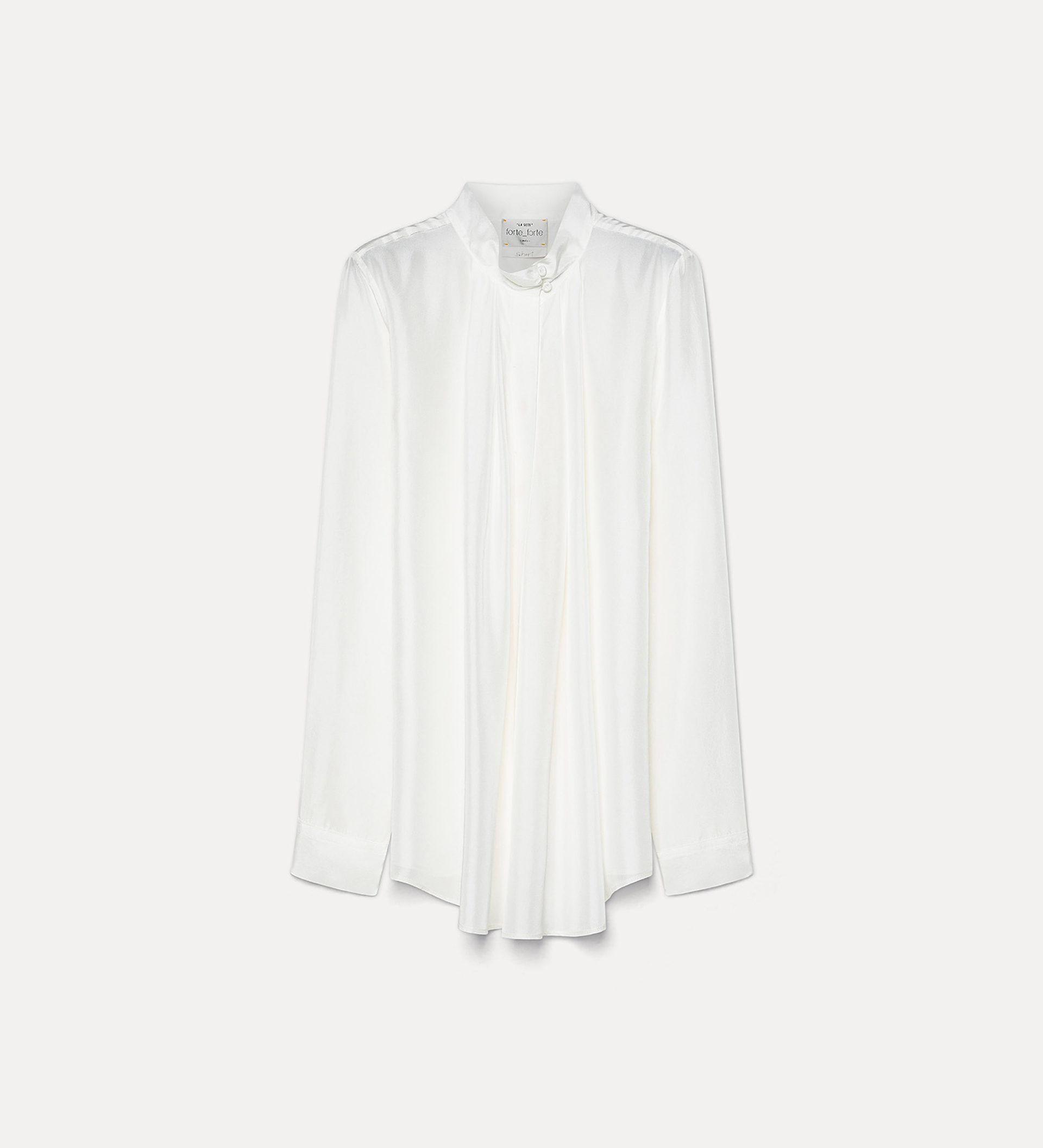 shirt with a funnel neck in habotai silk | forte_forte