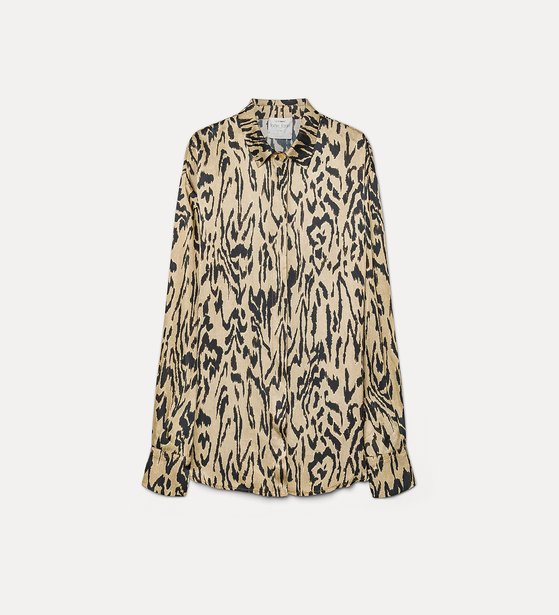 oversized satin shirt with “moiré” print design | forte_forte