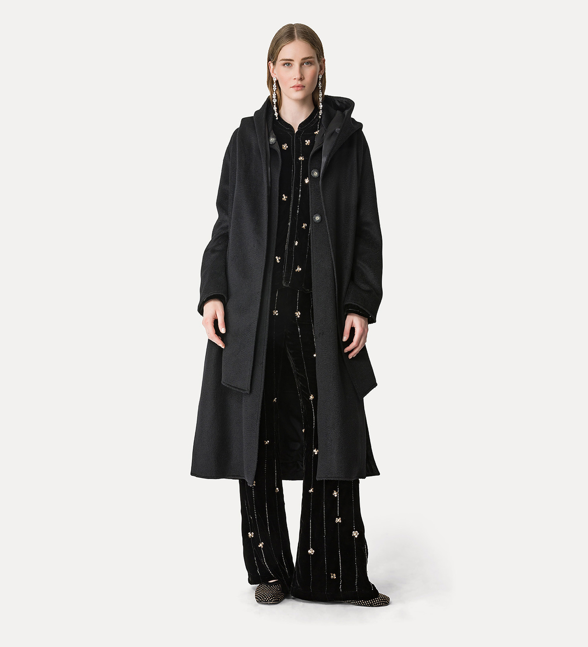 cappotto in lana mohair effetto astrakan | forte_forte