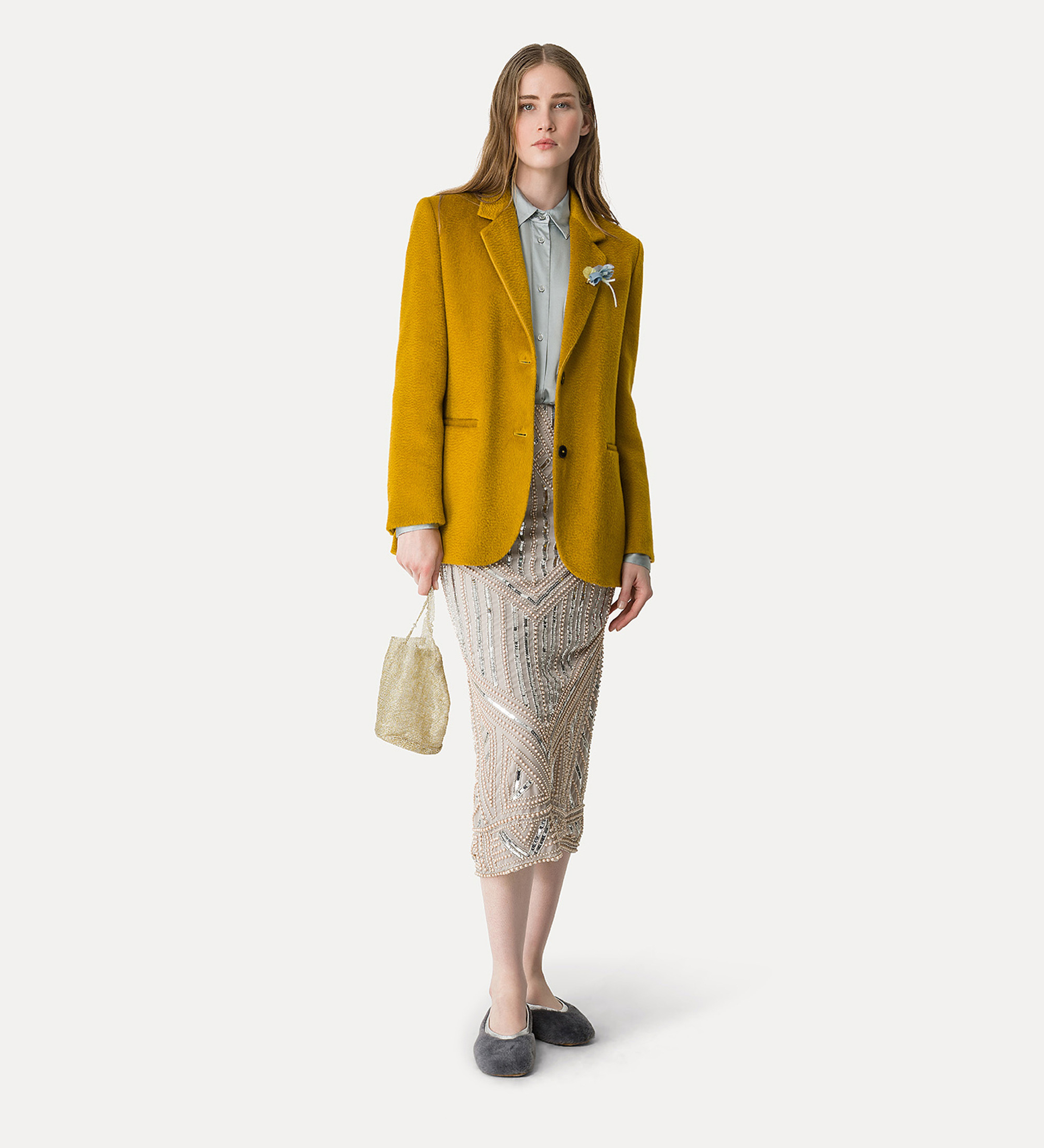 giacca in lana mohair effetto astrakan | forte_forte