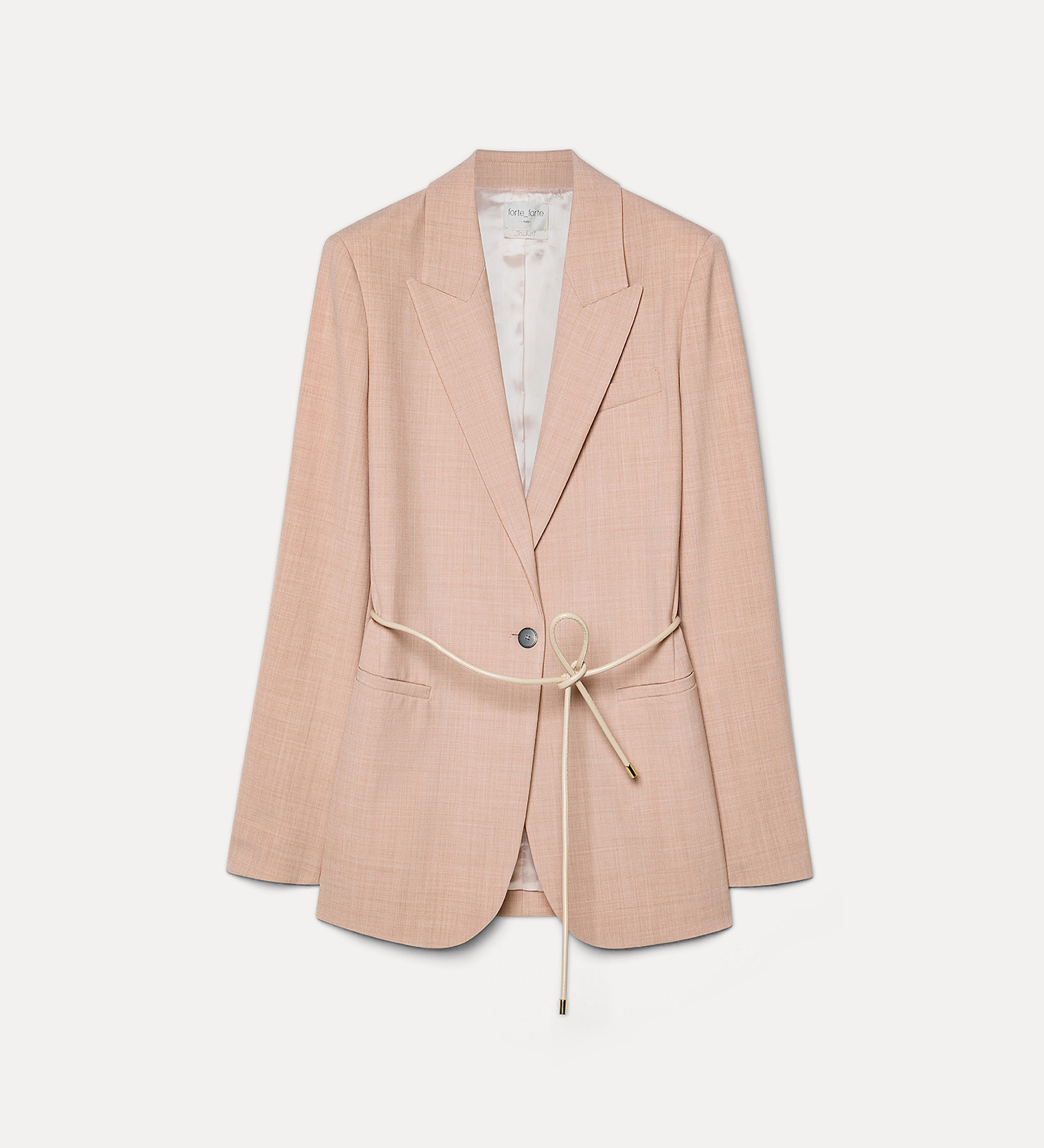 veste avec ceinture en toile de laine mélangée | forte_forte