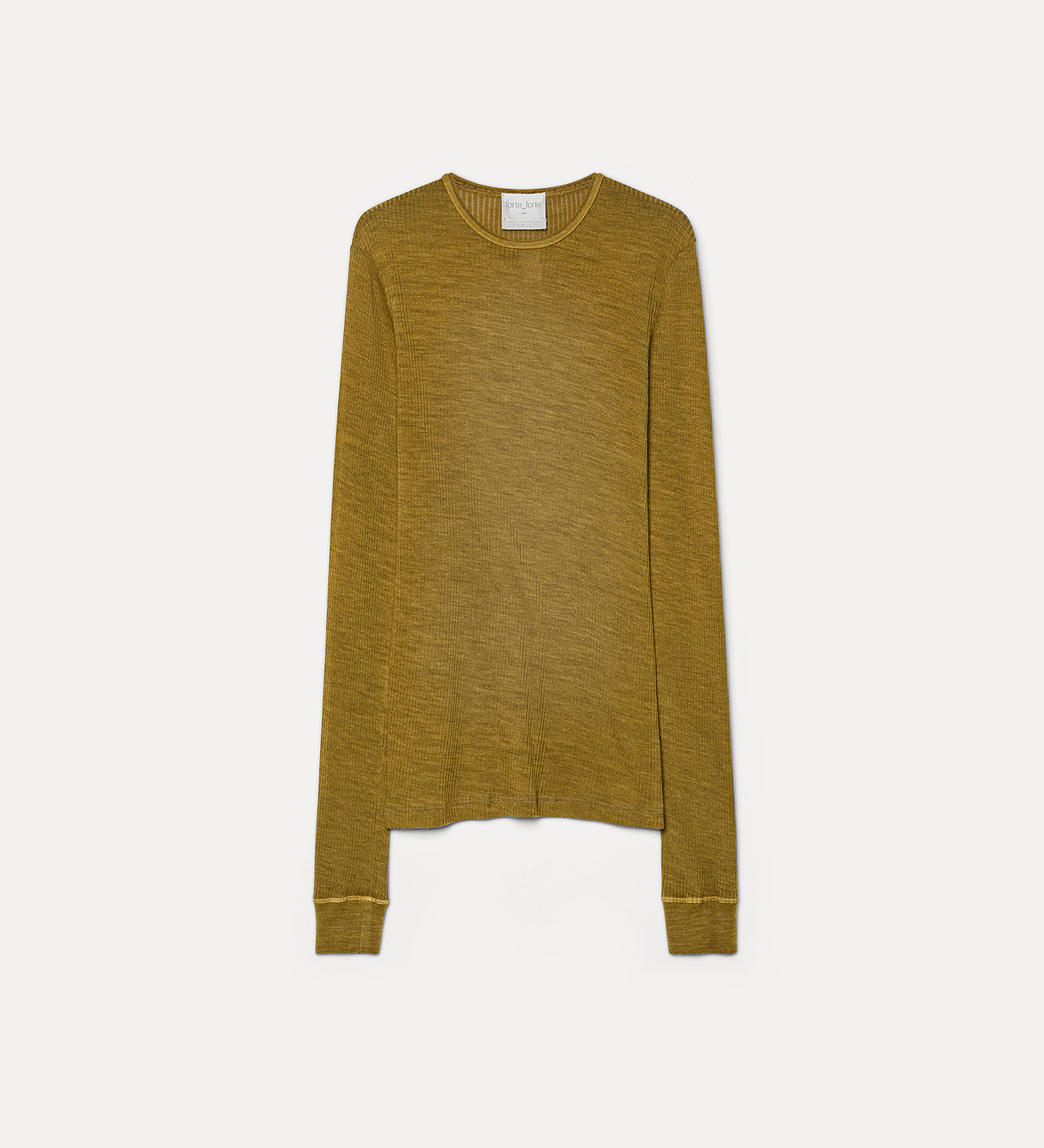 round–neck ribbed knit in wool jersey | forte_forte