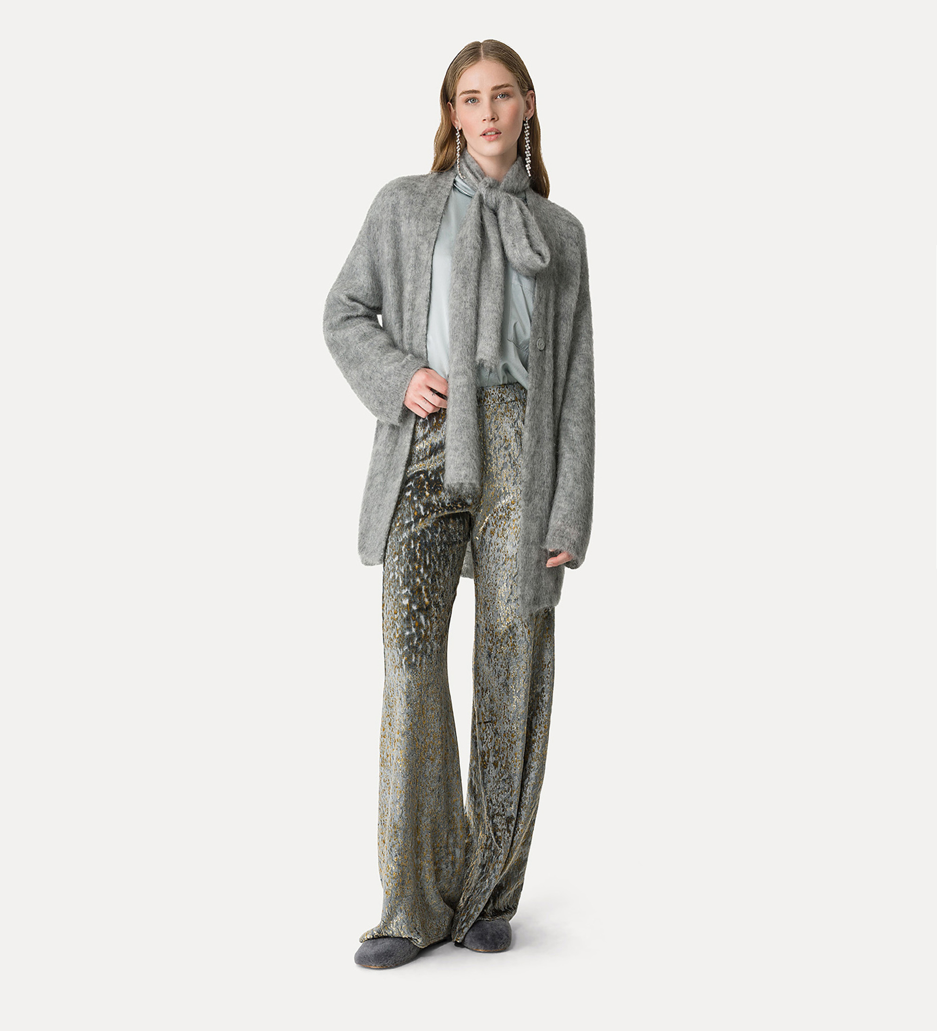oversized cardigan in brushed mohair wool | forte_forte
