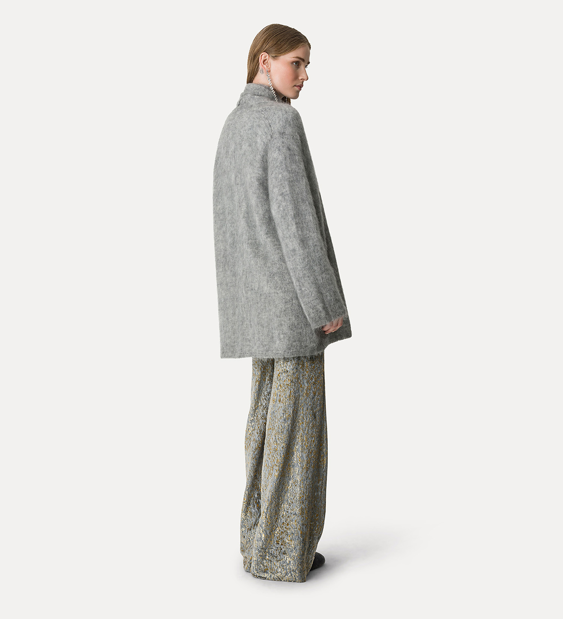 oversized cardigan in brushed mohair wool | forte_forte
