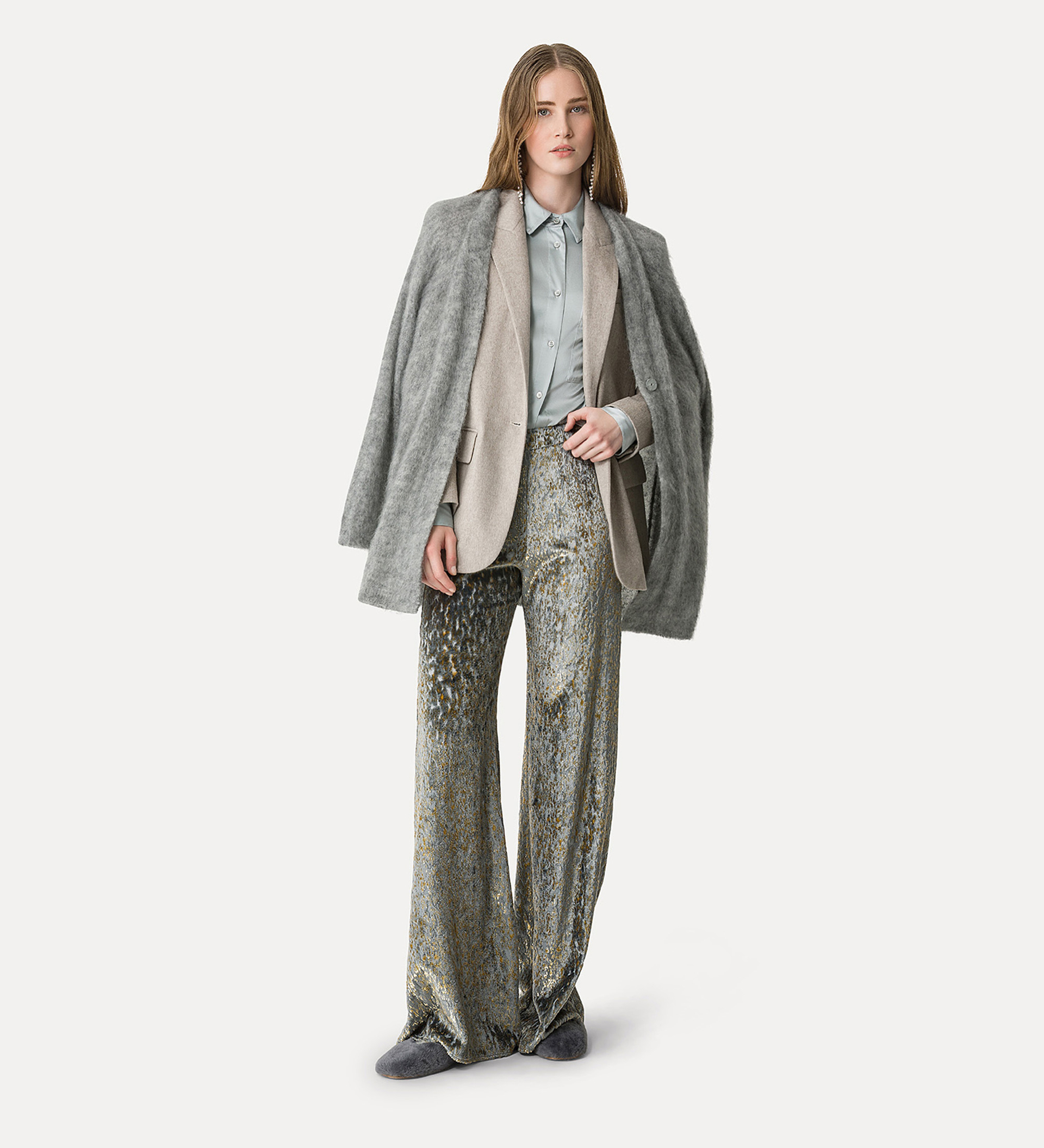 oversized cardigan in brushed mohair wool | forte_forte