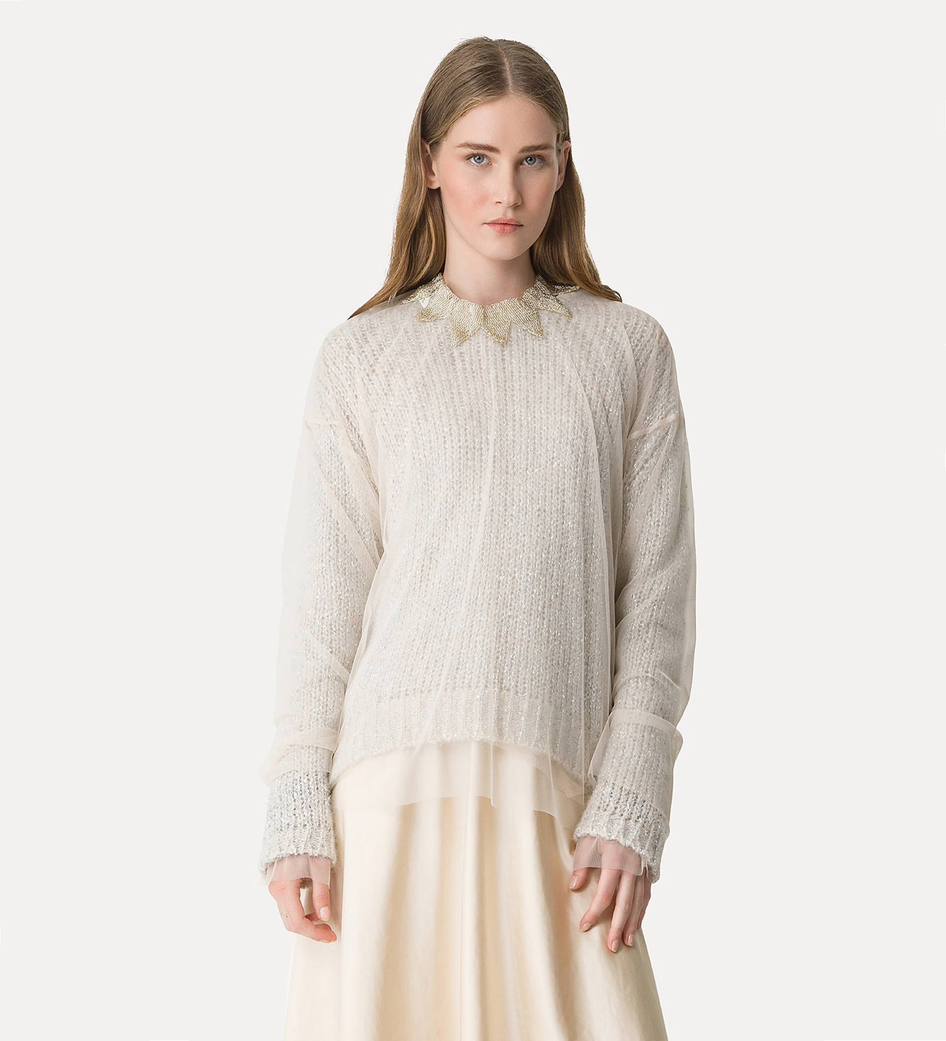 knit with t–shirt in tulle and tweed | forte_forte