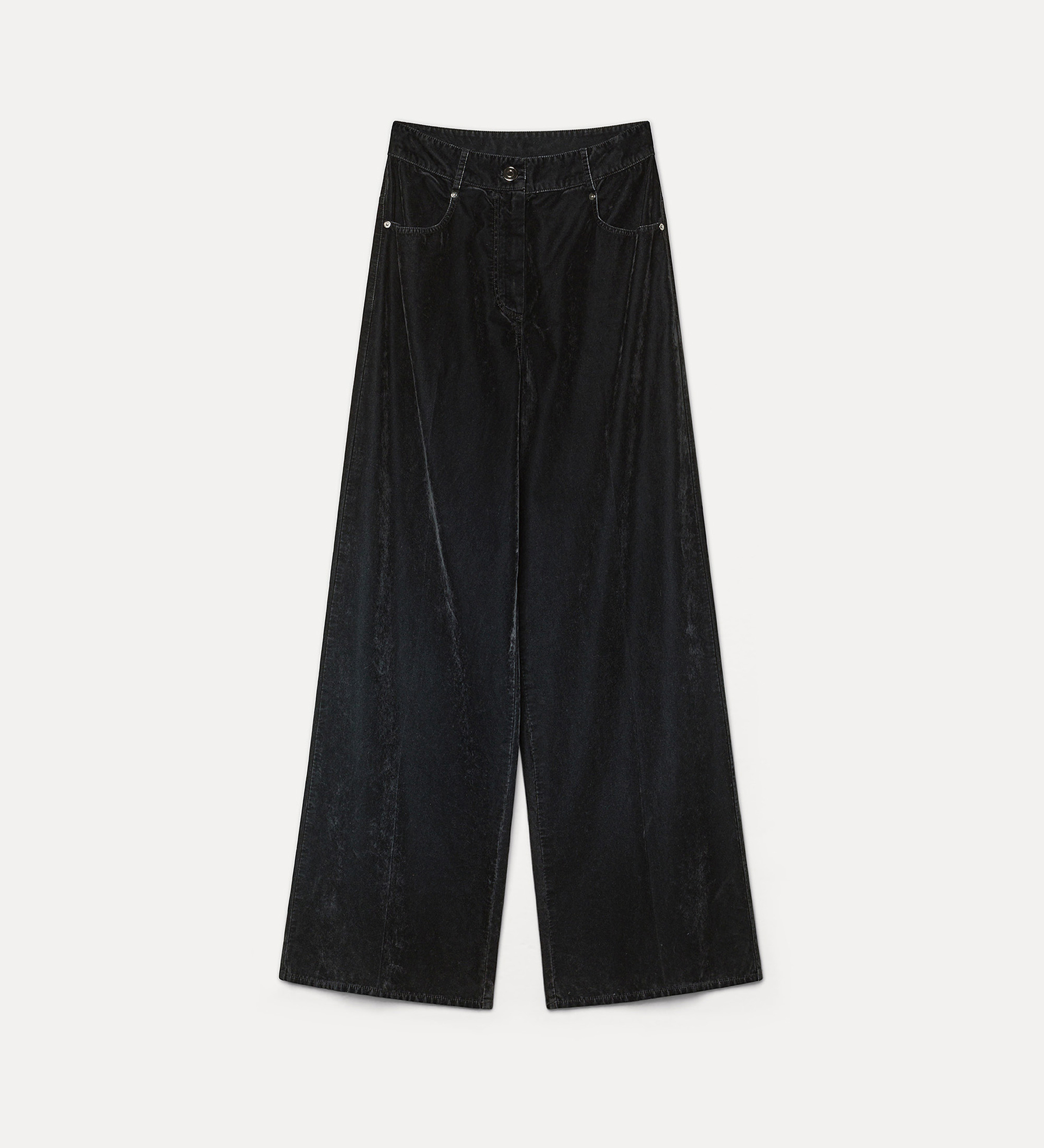5–pocket trousers in flocked cotton | forte_forte