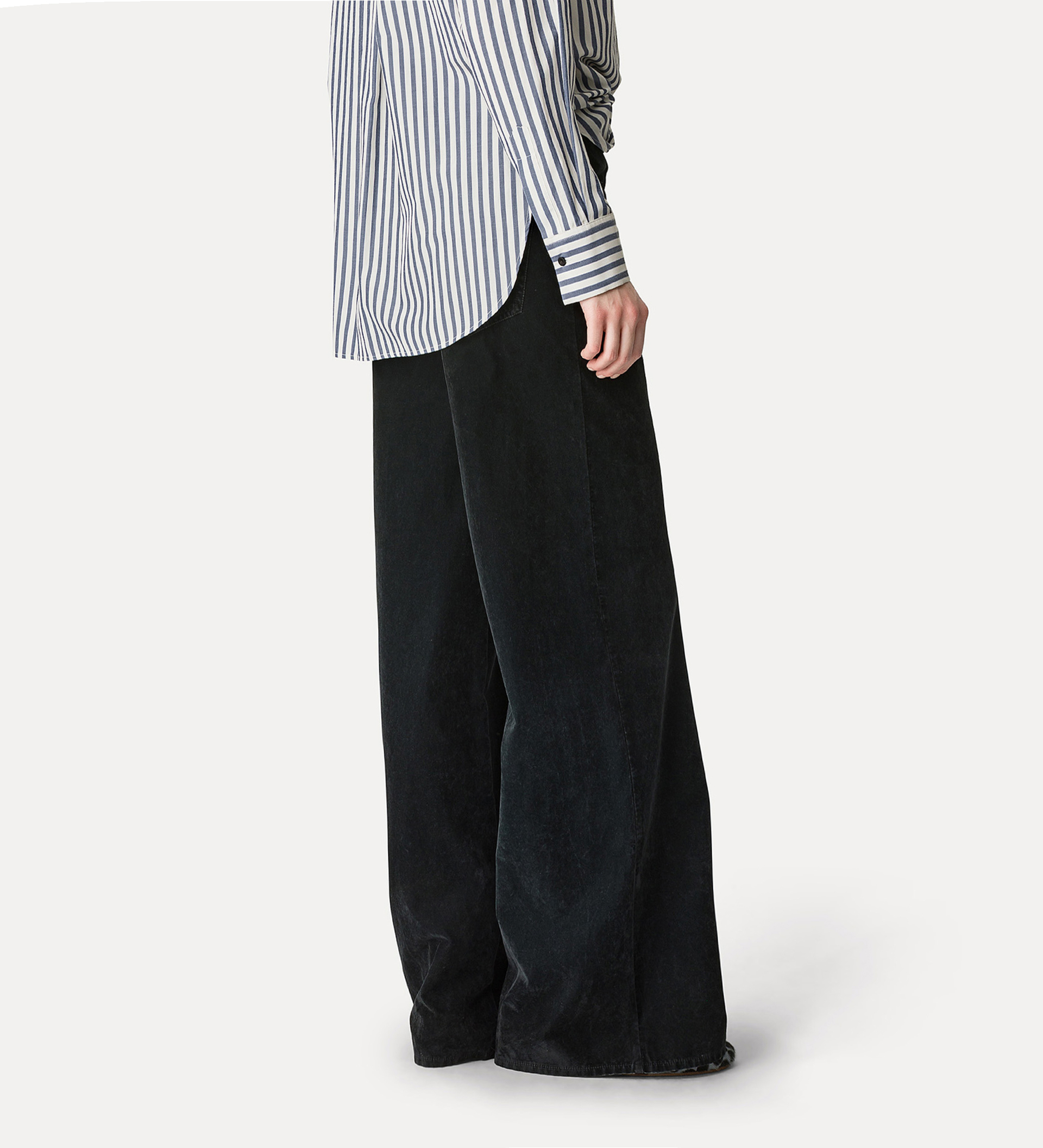 5–pocket trousers in flocked cotton | forte_forte