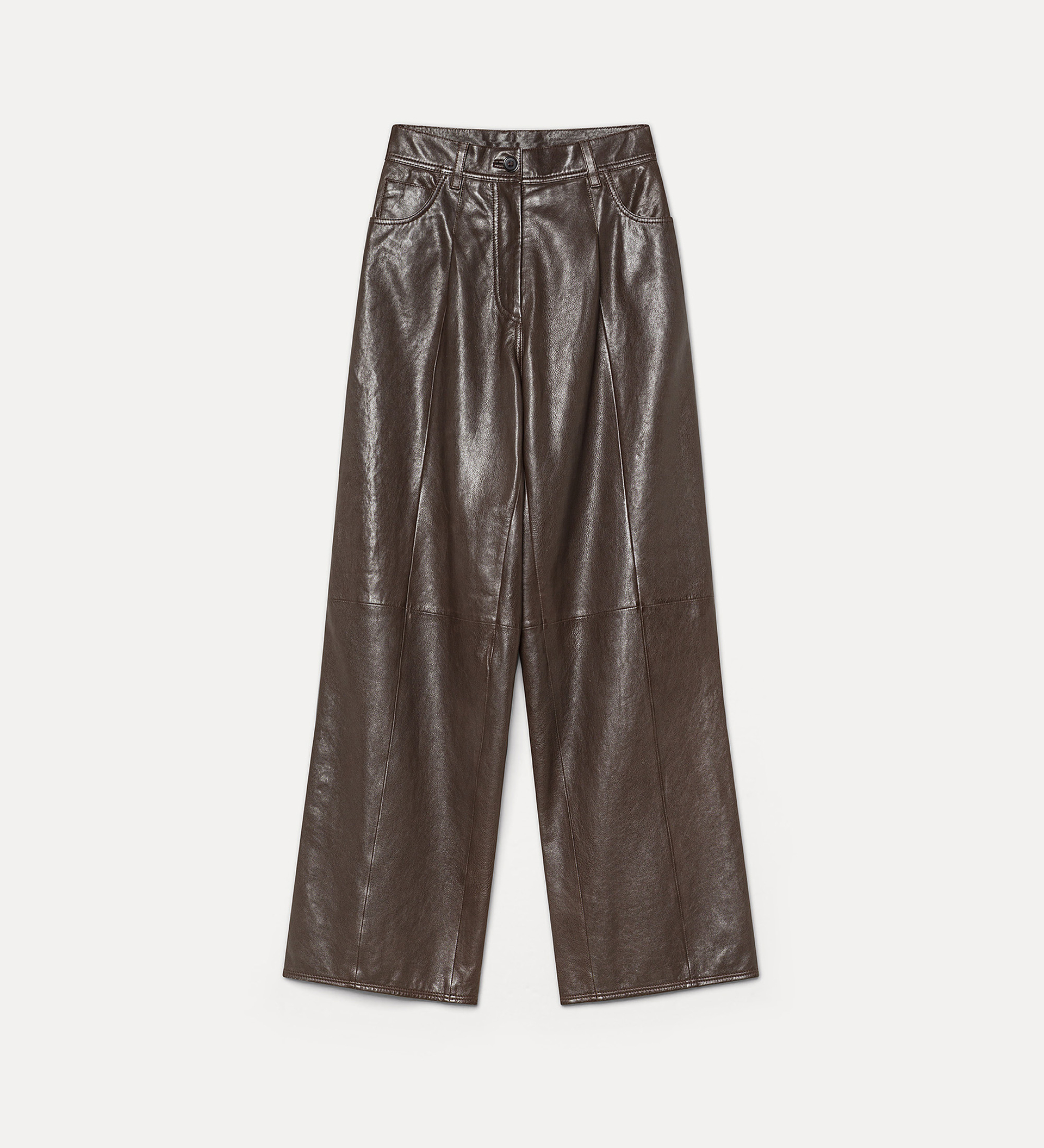 pantalon à 5 poches en cuir | forte_forte