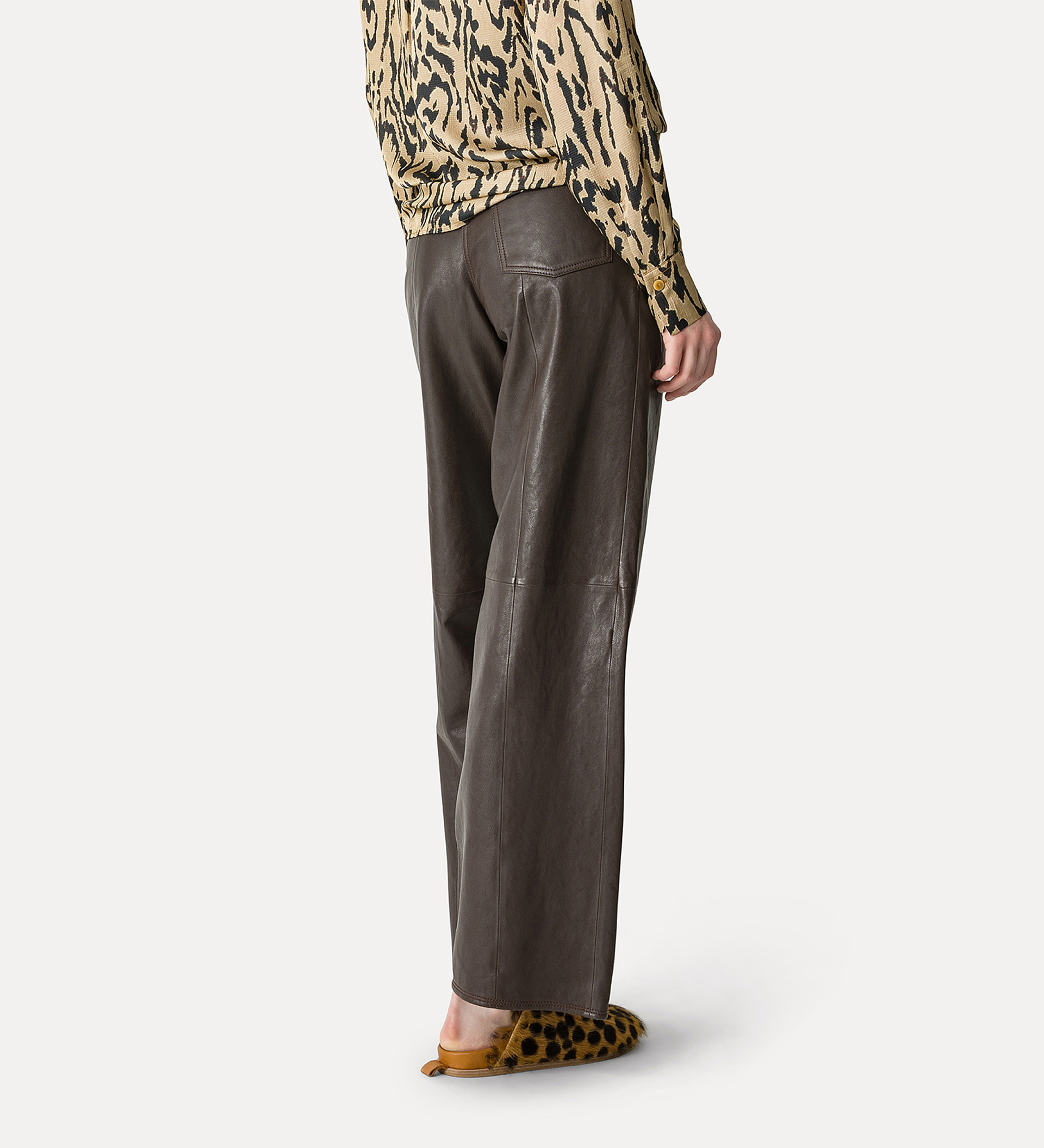 pantalon à 5 poches en cuir | forte_forte