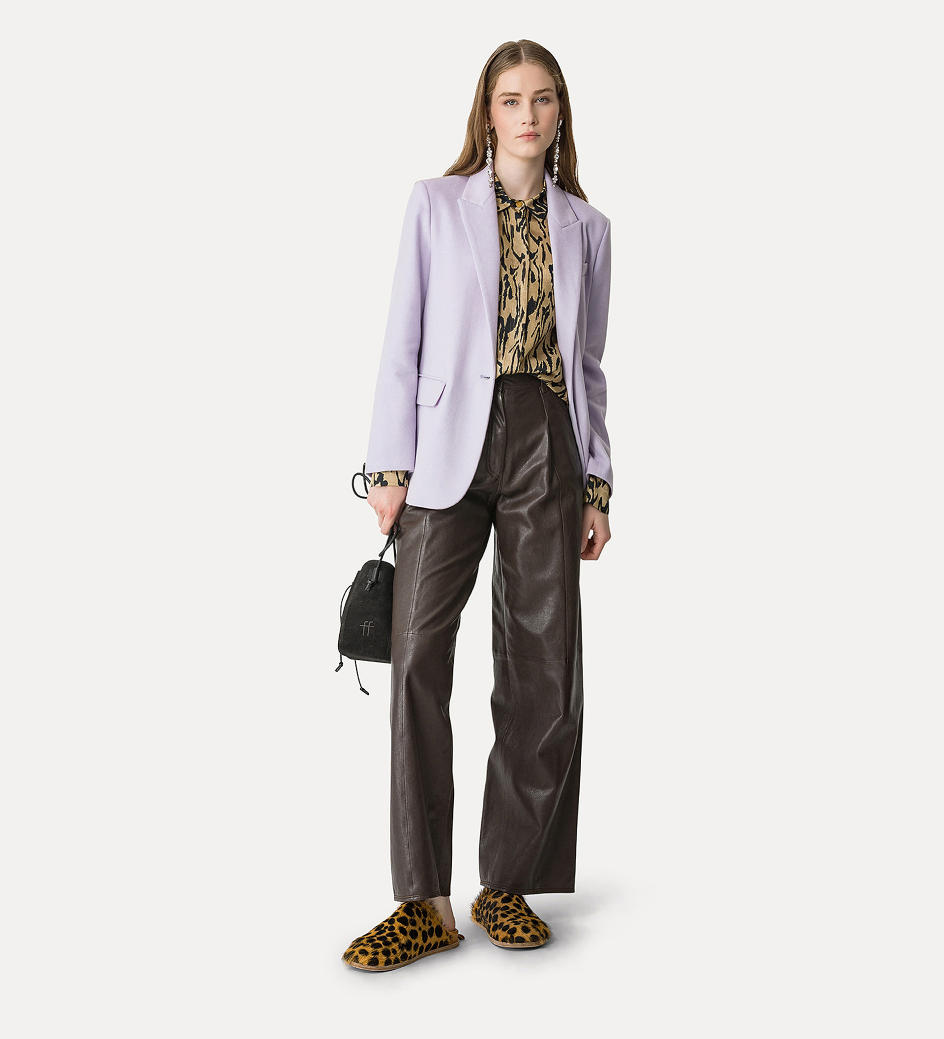 pantalon à 5 poches en cuir | forte_forte