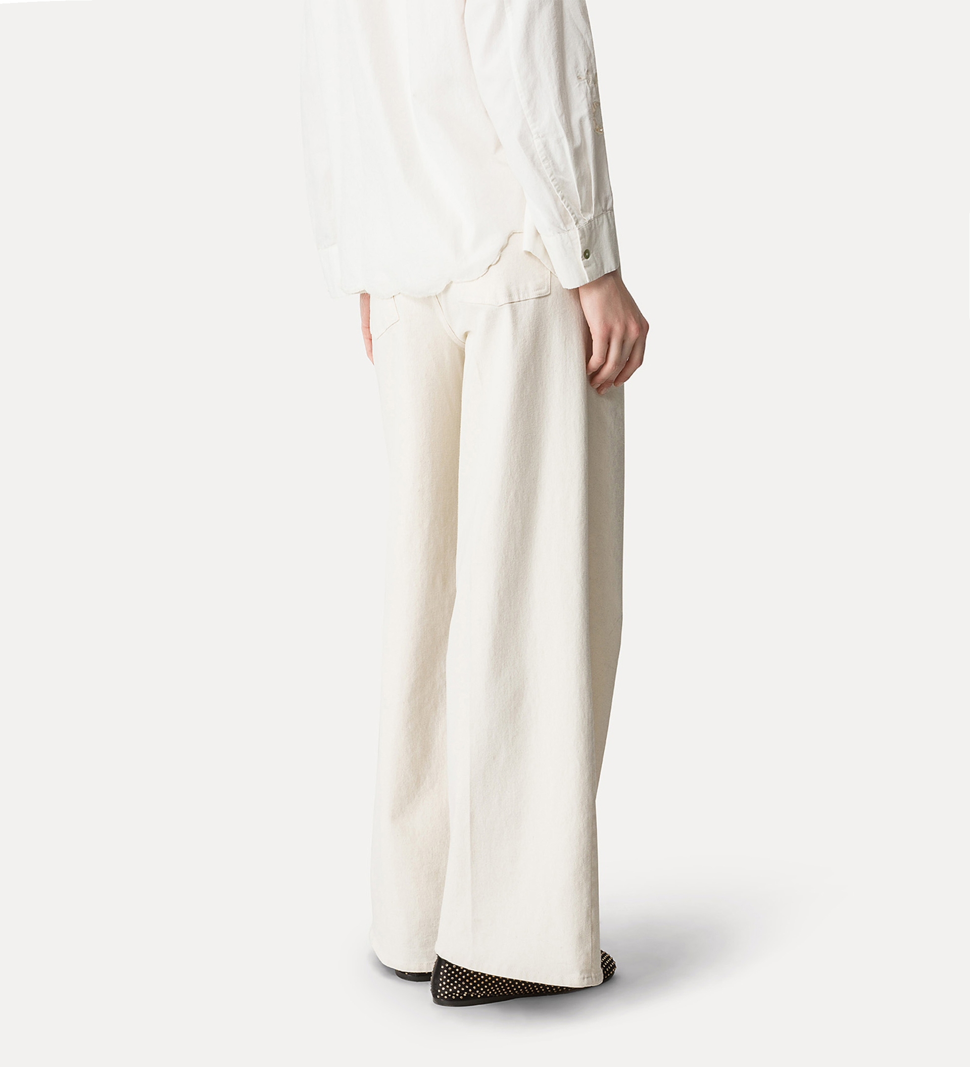 pantalon à taille haute écru | forte_forte