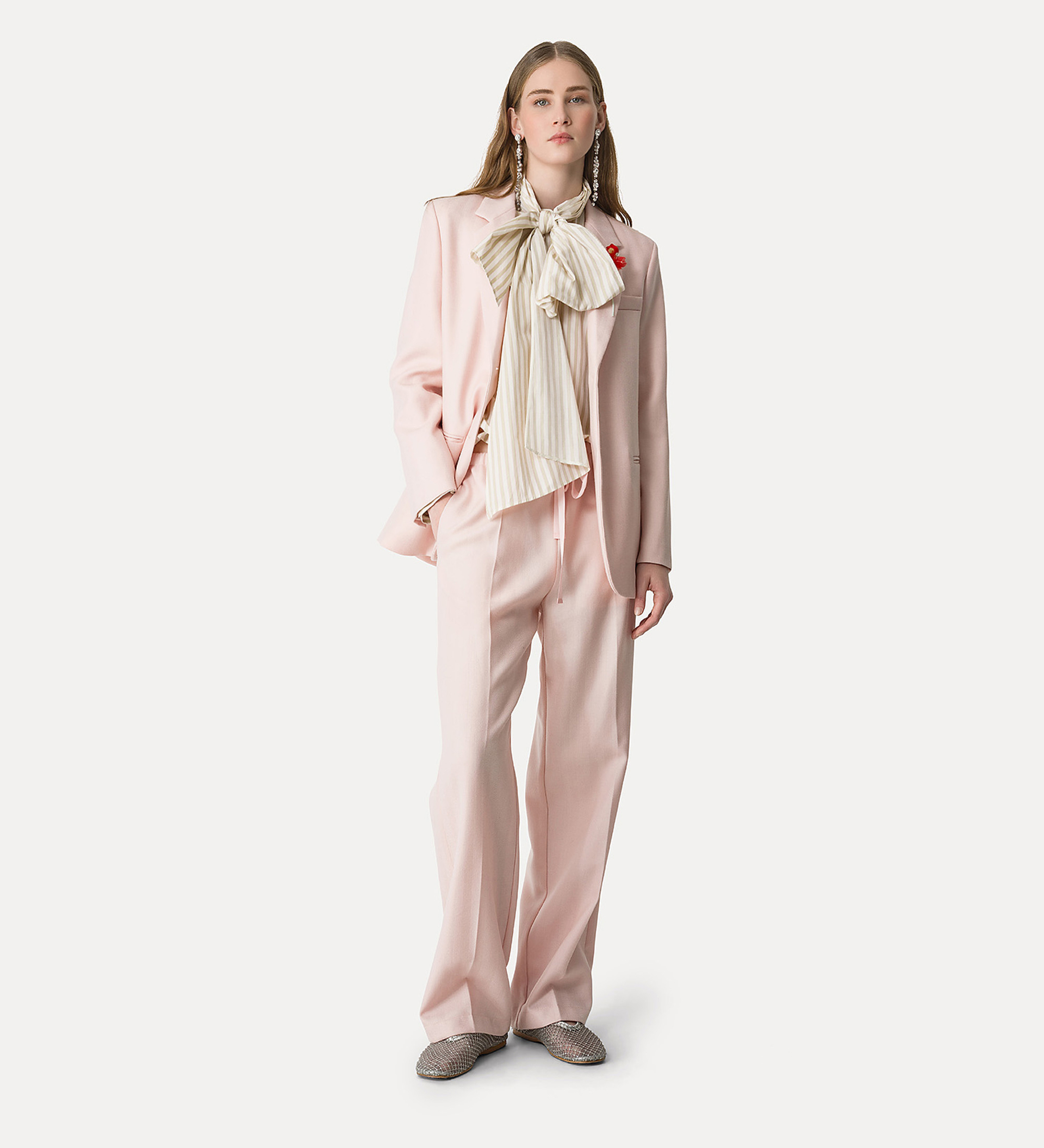 pantalon à cordon en pure laine | forte_forte