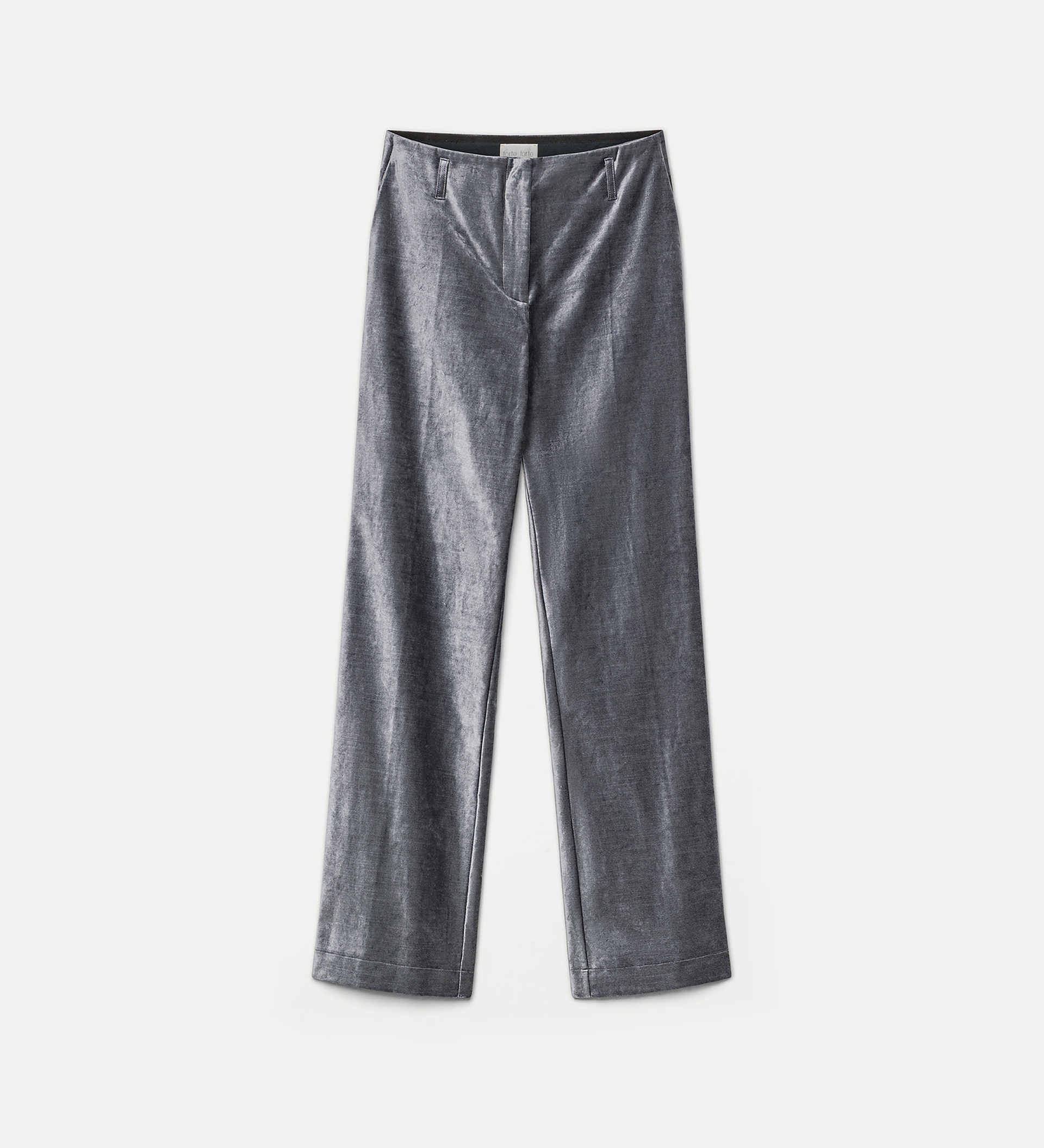 flared trousers in stretch velvet | forte_forte